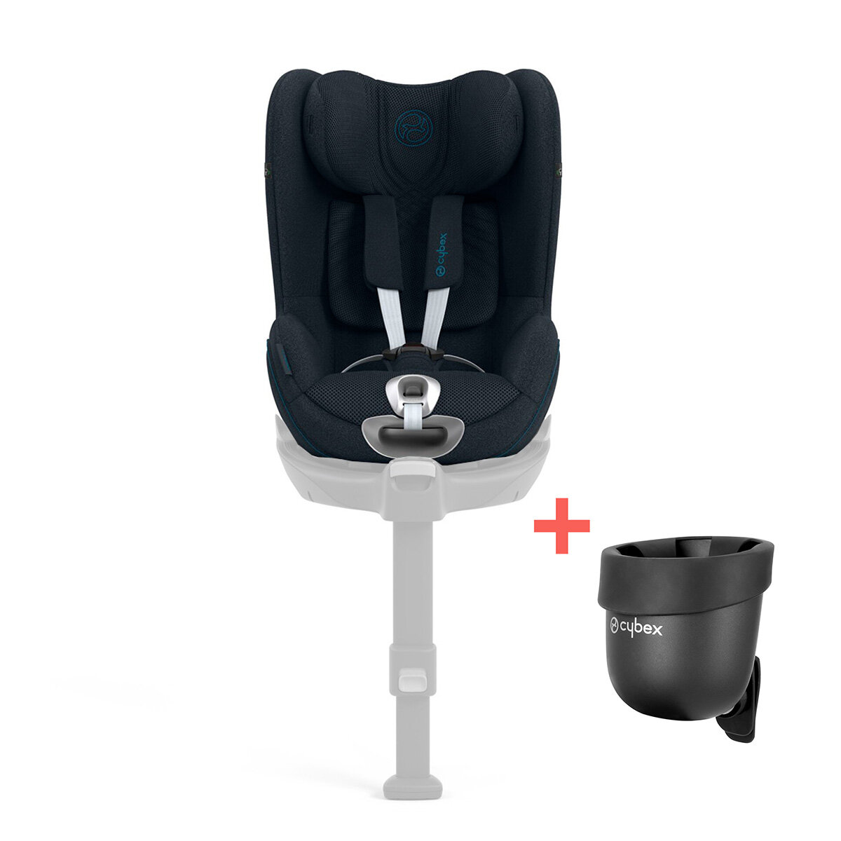 Cybex Kindersitz Sirona T I-Size Plus + Getränkehalter Nautical Blue