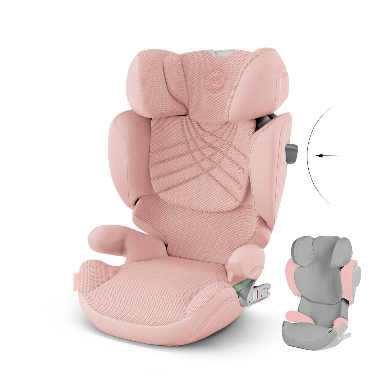 Cybex Solution T i-Fix Plus Kindersitz Peach Pink + Gratis Sommerbezug