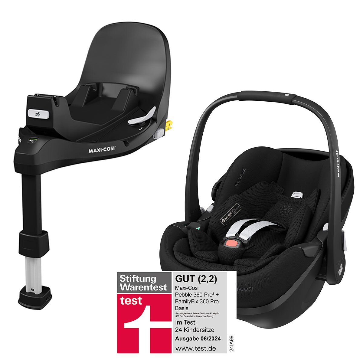 Maxi Cosi Bundle - Babyschale Pebble 360 Pro² + FamilyFix 360 Pro Basisstation Twillic Black