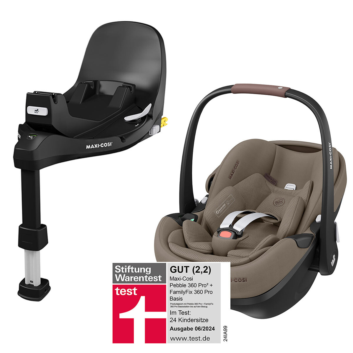 Maxi Cosi Bundle - Babyschale Pebble 360 Pro² + FamilyFix 360 Pro Basisstation Twillic Truffle