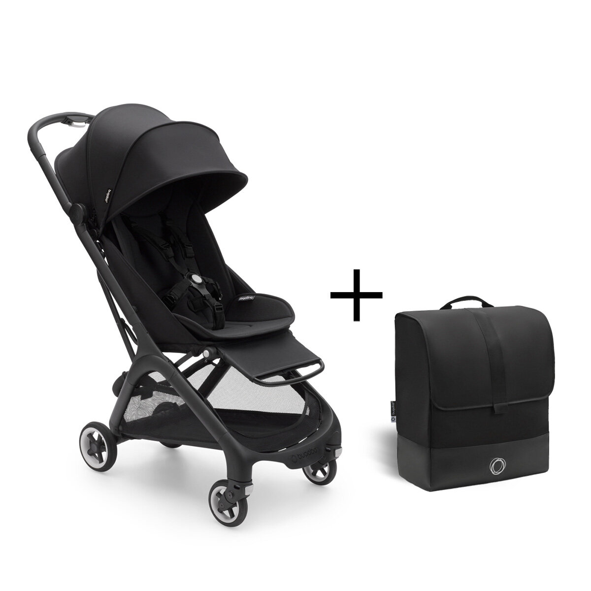 Bugaboo Butterfly Set mit Tasche Schwarz - Mitternachtsschwarz