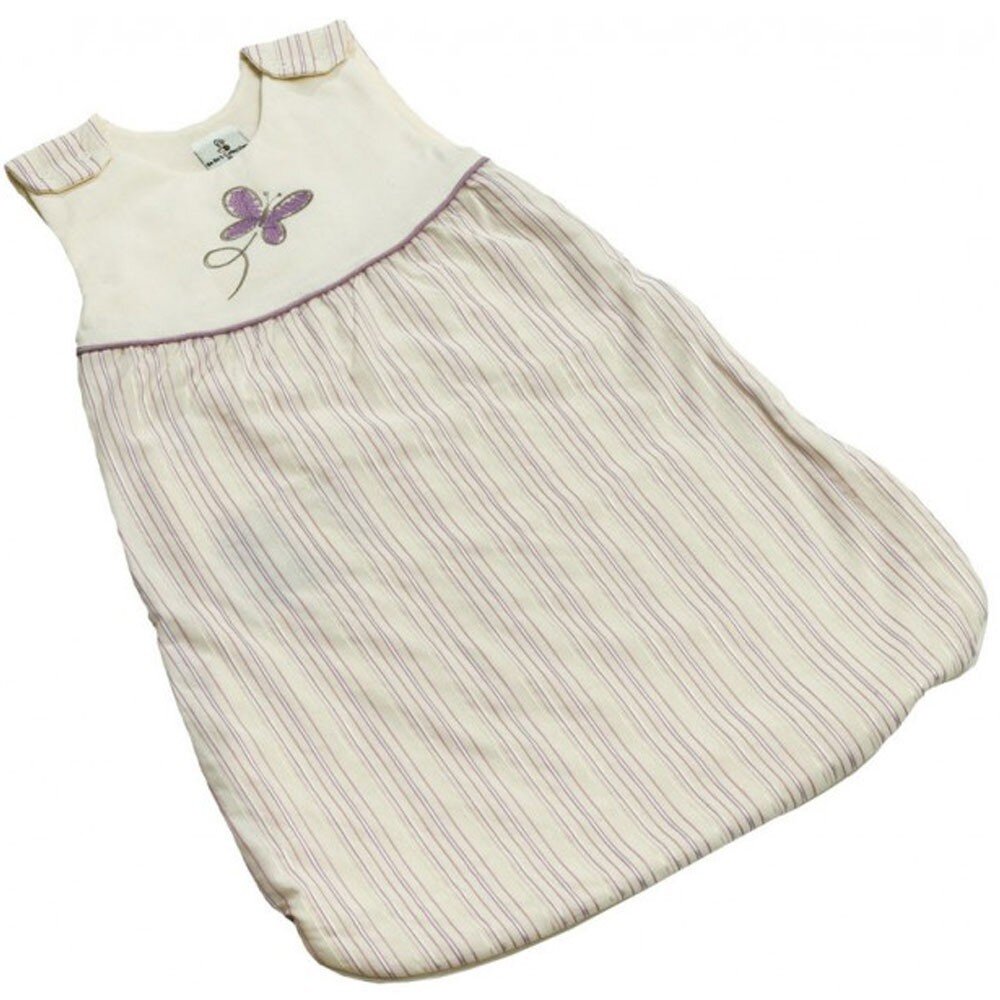 Be Be's Collection 695-26 90 cm Schlafsack Butterfly leicht wattiert, ecru/lila