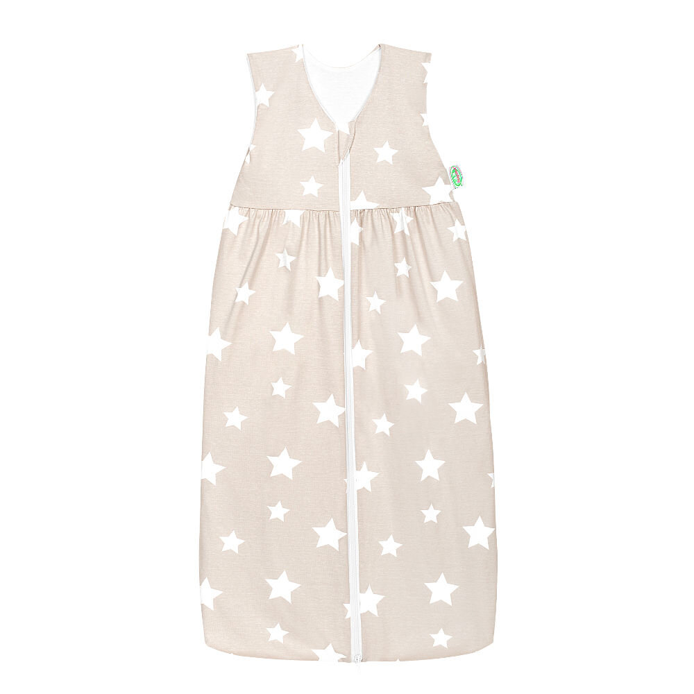 Odenwälder Jersey-Schlafsack Anni white stars iced coffee, Größe:110