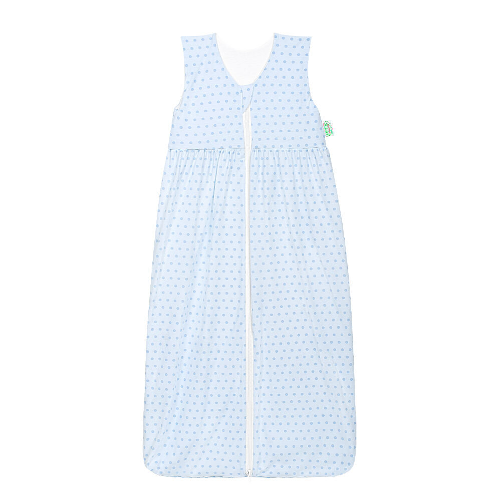 Odenwälder Jersey-Schlafsack Anni springing dots sky blue, Größe:70