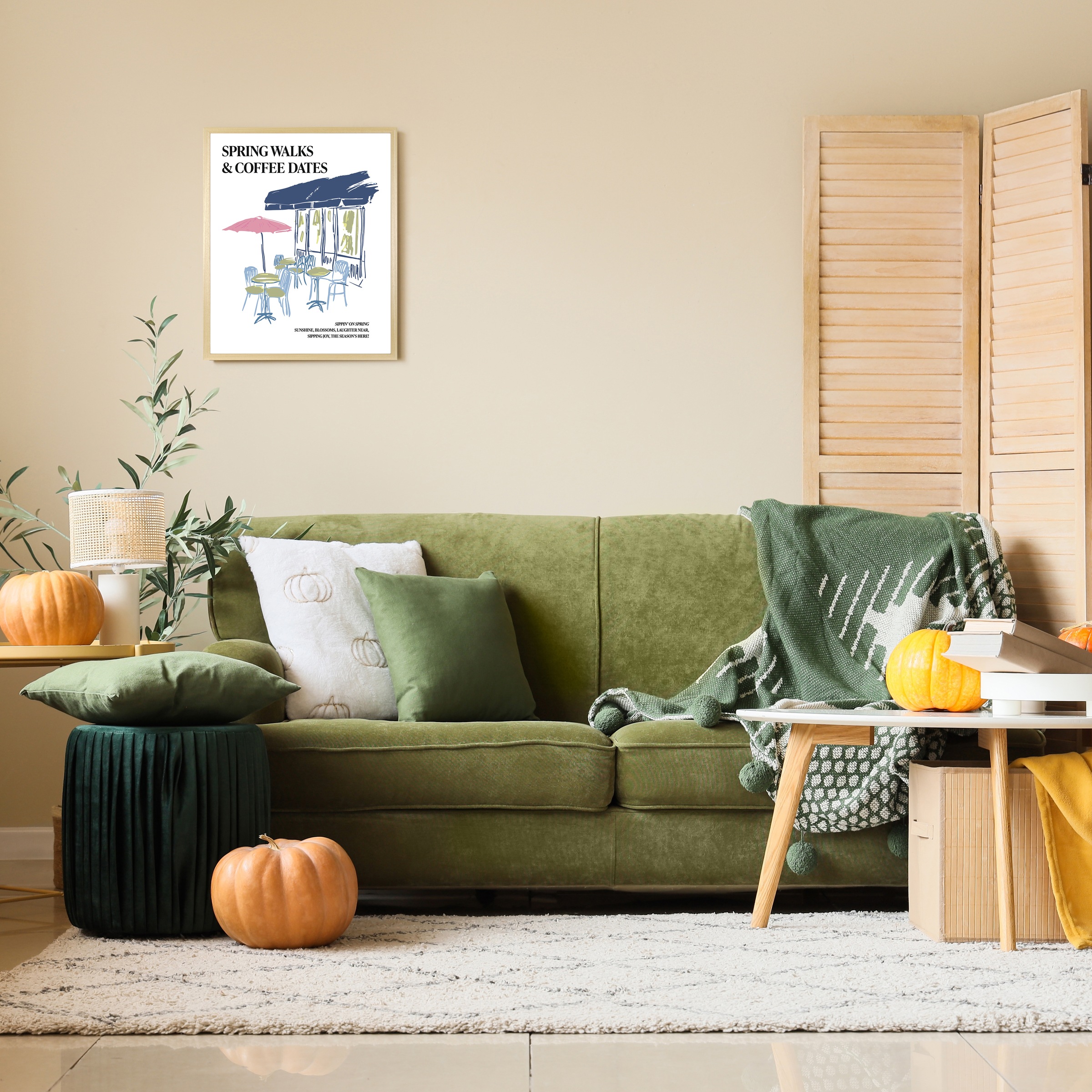 s.Oliver Kunstdruck 'Kleines Cafe mit Sonnenschirm' Cafe Fashion Gebäude Kaffee Kaffee Bilder Kunst Modebilder Restaurant & Cafés Romantisch Schriftzug Schriftzüge Sprüche Stadt 1 Stk. tlg. gerahmt, Rahmen aus Holz, Echtholz