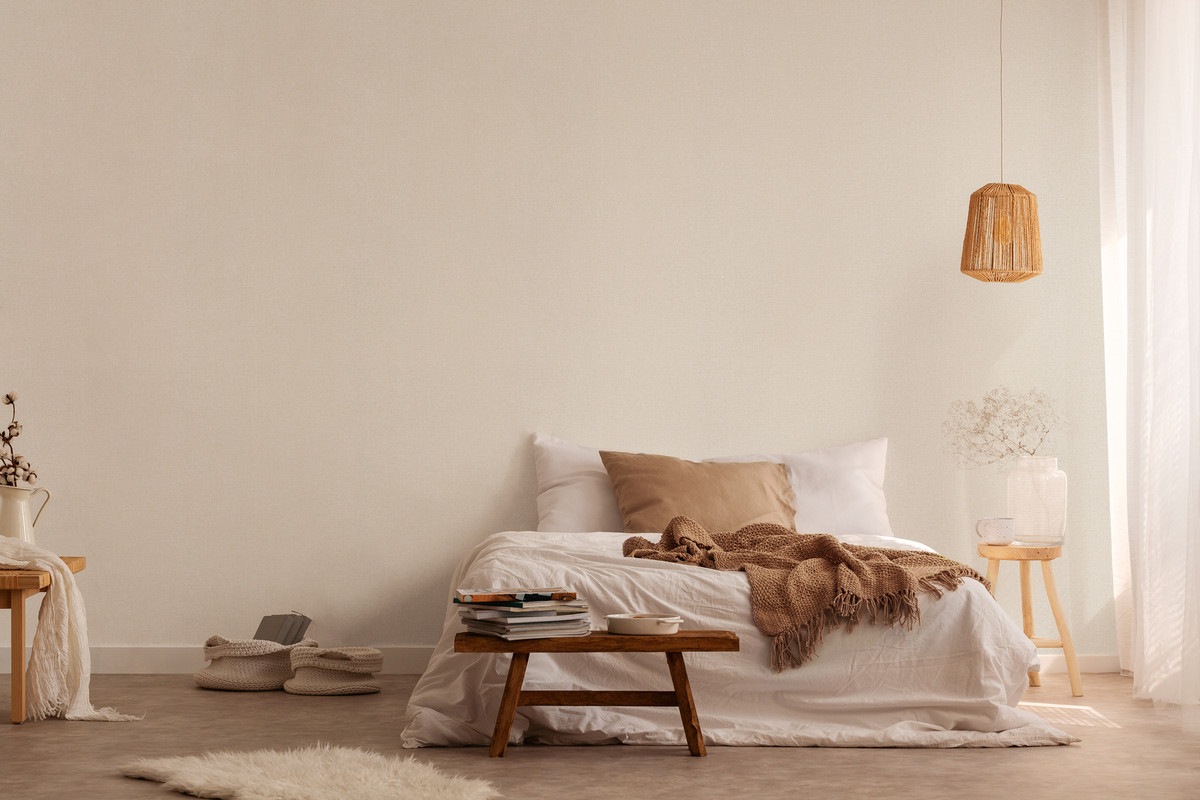 living walls Vliestapete 'Stories of Life Vliestapete Beige moderne Uni-Tapete' einfarbig uni unifarben leicht strukturiert für Esszimmer Flur und Küche Tapeten Wohnzimmer Schlafzimmer Küche