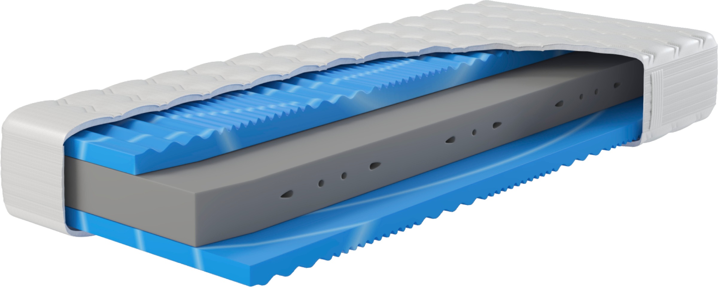 Hn8 Schlafsysteme Kaltschaummatratze 'XXL Gelstar KS, Waterpur-Kern mit 7 Zonen, Geltouch-Auflage' 25 cm hoch Raumgewicht: 38 kg/m³ 1-tlg., 1 Stk. tlg. 3D-Klimaborder, in 90x200 cm und weiteren Größen erhältlich