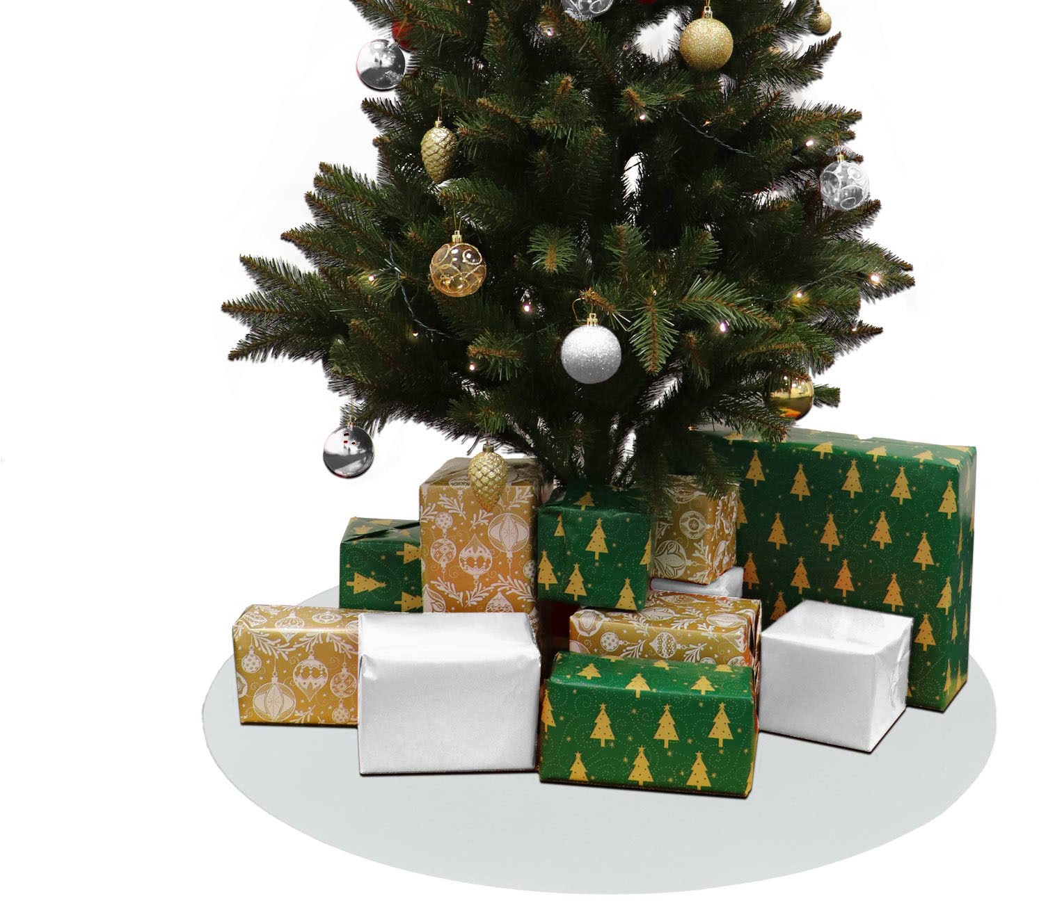 Primaflor-Ideen in Textil Baumteppich 'Weihnachtsbaum & Adventskranz Unterlage 'REVExpo', Made in Belgium' rund 5 mm Höhe in 3 Größen, Uni-Farben, Filzunterlage, rutschsicher, Weihnachten