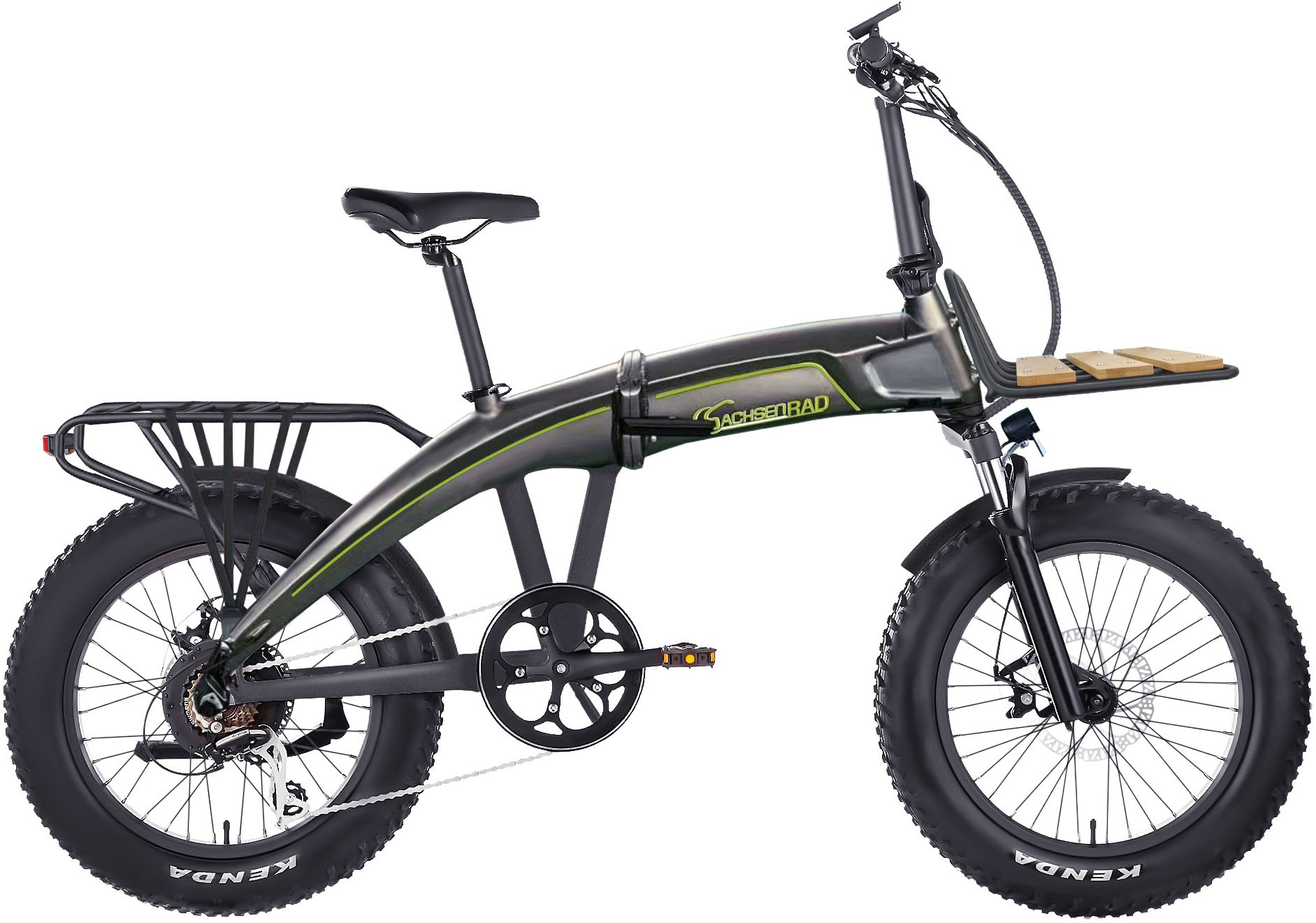 SachsenRad 'F6L' 6 Gang Shimano Shimano 7-Gang-Schaltung Schaltwerk Kettenschaltung Heckmotor 250 W mit kostenloser Transporttasche, LCD-Steuerdisplay, Fahrmodus, Pedelec, LED-Frontlicht / Rücklicht