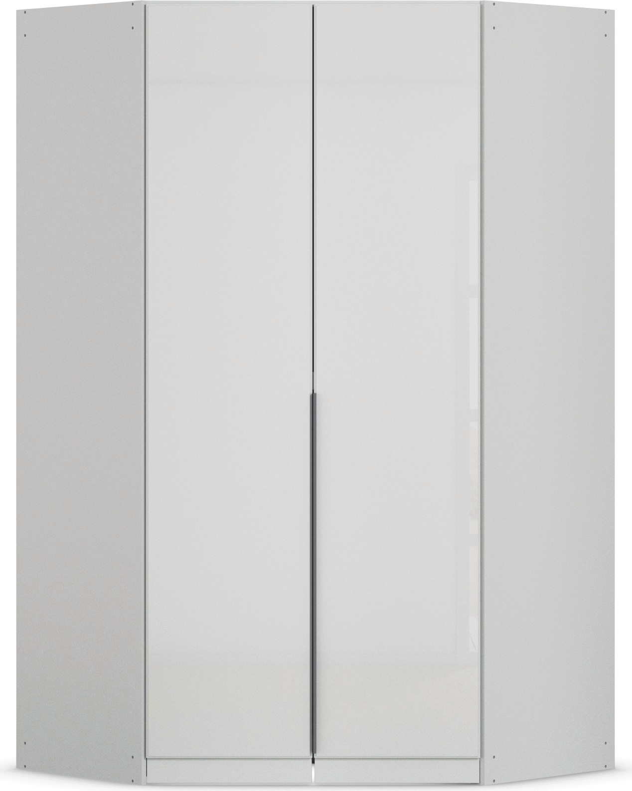 OTTO home Eckkleiderschrank 'Kleiderschrank Schrank Ankleidezimmer Schlafzimmer Garderobe AGORDO' in zwei Griff-Farben, Breite/Tiefe 117x117 cm, Höhen 210/229 cm, mit Glastüren, voll ausgestattet mit viel Stauraum MADE IN GERMANY