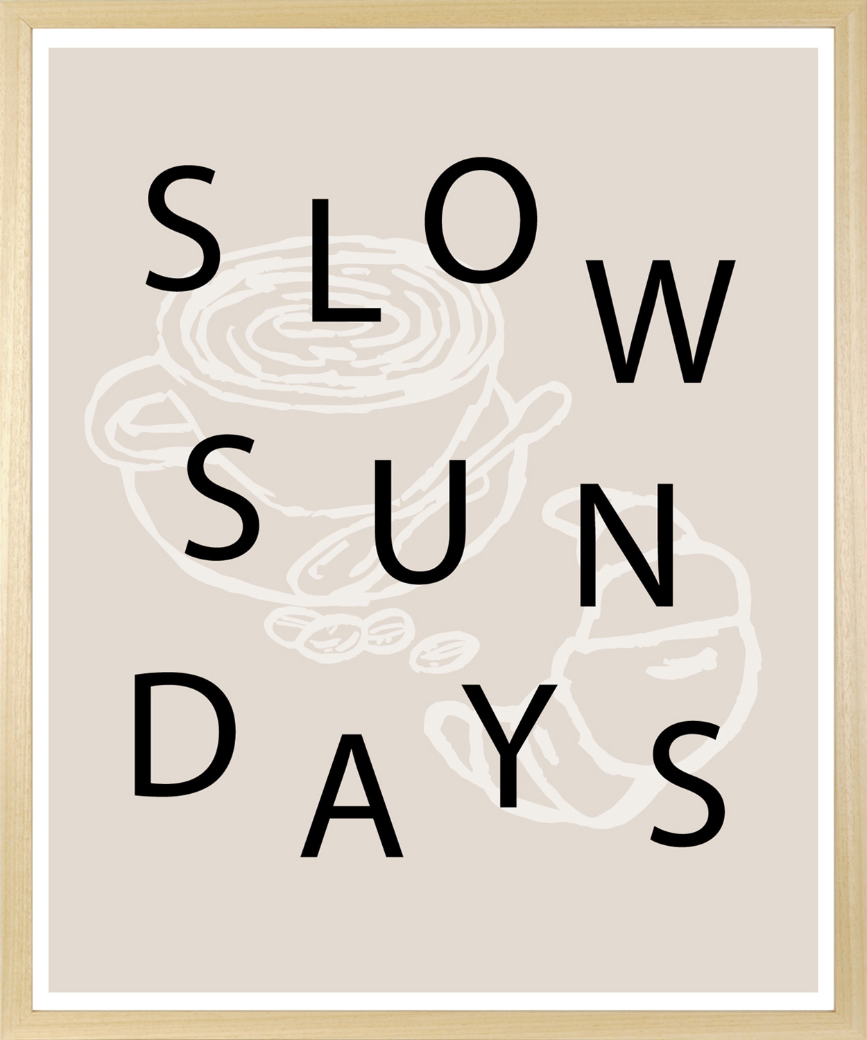 s.Oliver Bild mit Rahmen 'Kaffee & Croissants' Essen  Geschirr & Besteck  Getränke  Kaffee  Kaffee Bilder  Modern  Schriftzug  Schriftzüge 1 Stk. tlg. HD Premium Posterdruck mit Echtholzrahmen