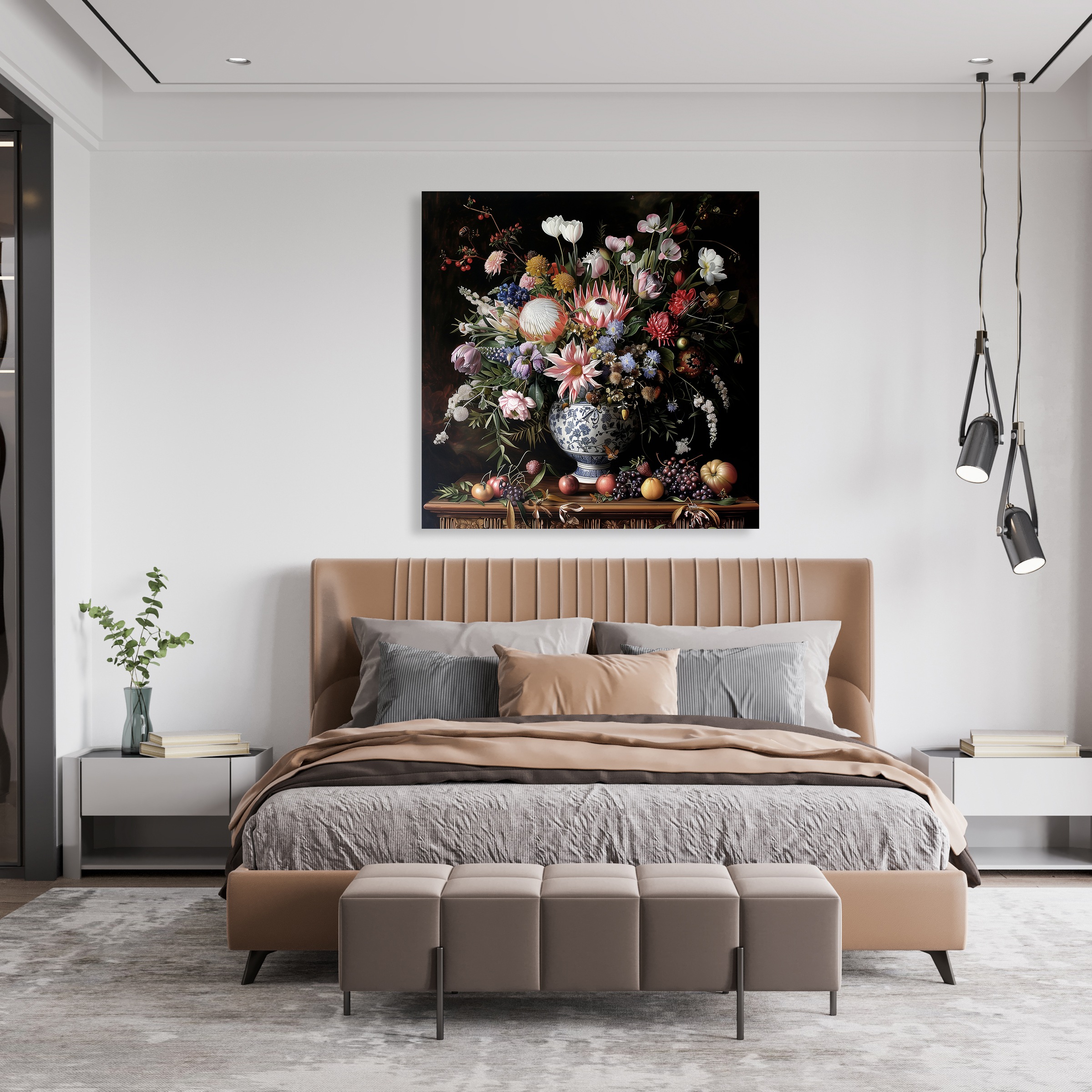 queence Leinwandbild 'Bunter Blumenstraß' Blumen Blumenbilder Gemälde Kunst Pflanzen Pflanzenbilder Romantisch Stillleben Vasen Vasen & Töpfe 1 Stk. tlg. Premium-Leinwandstoff, Handarbeit aus Deutschland