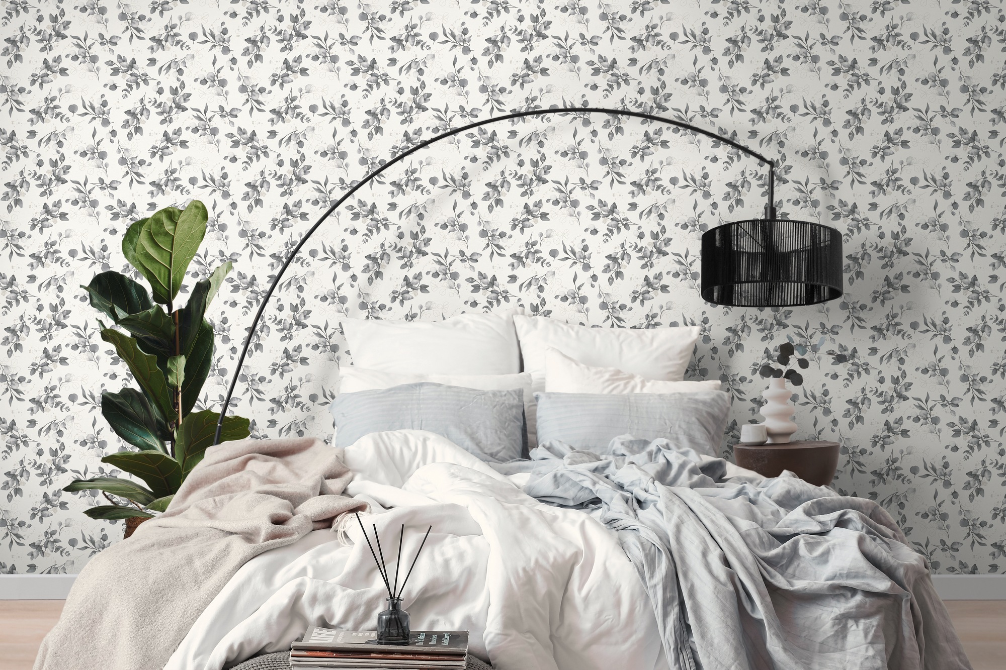 A.S. Création Vliestapete 'Pure Elegance Blumen-Tapete Mustertapete Blümchen Blattmuster' leicht glänzend glatt Vliestapete floral für Schlafzimmer Küche Wohnzimmer Blumen Design