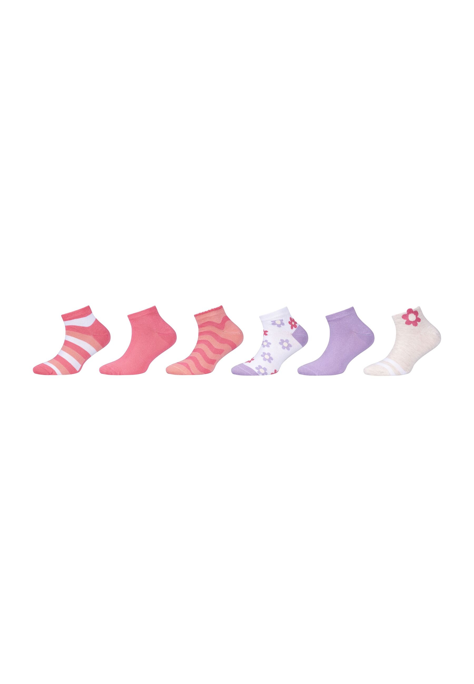 s.Oliver Sneakersocken 'Kinder Sneakersocken originals Motiv 6er Pack 6er Pack' 6er Pack Weiche organic cotton für angenehmen Tragekomfort, Verstärkte Ferse und Spitze für hohe Strapazierfähigkeit