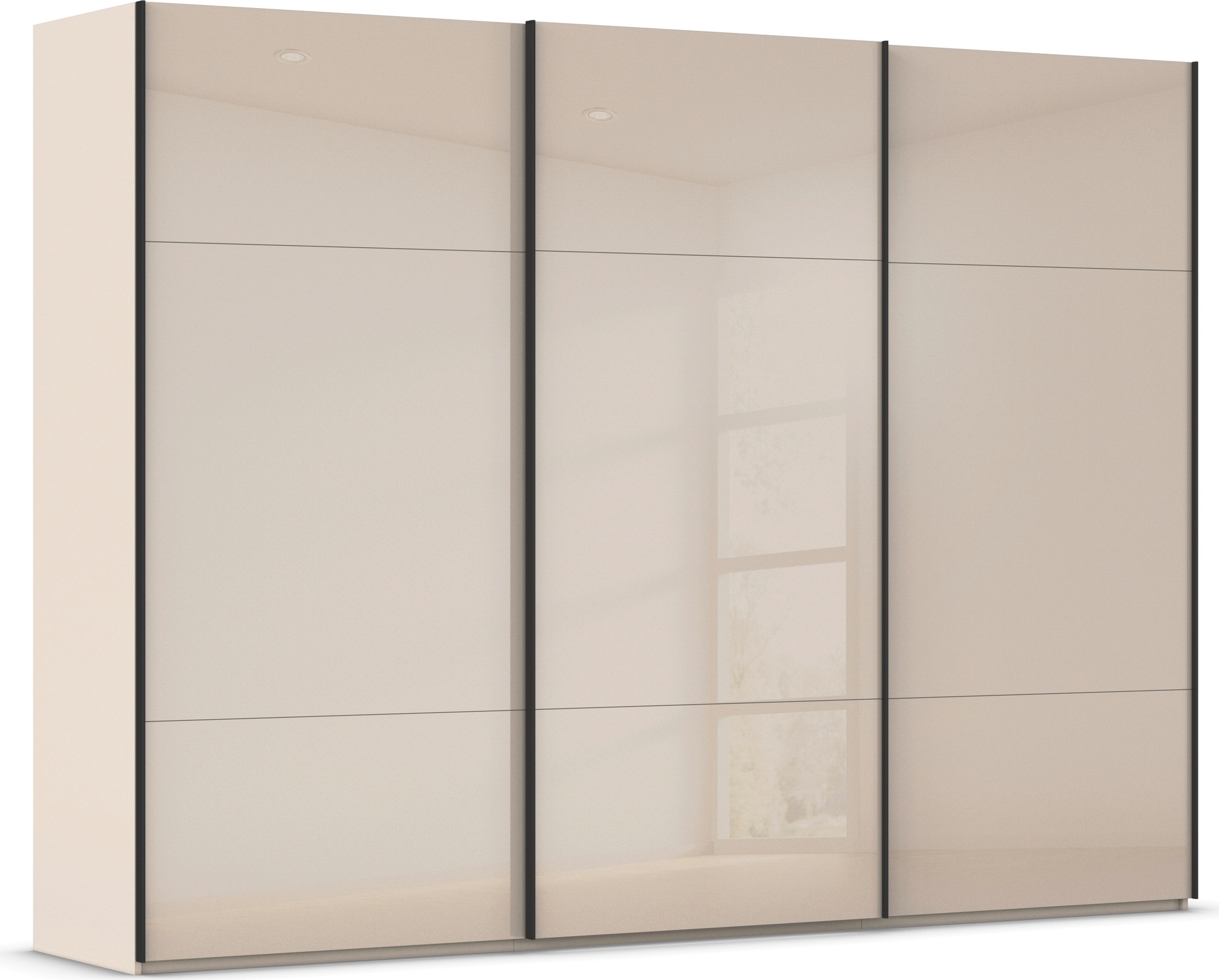 rauch Schwebetürenschrank 'Kleiderschrank Schrank Garderobe Schlafzimmerschrank CONTIDO' in 3 verschiedenen Ausstattungen BASIC/CLASSIC/PREMIUM, aus hochwertigem Material in 6 Breiten 2 Griff-Farben MADE IN GERMANY