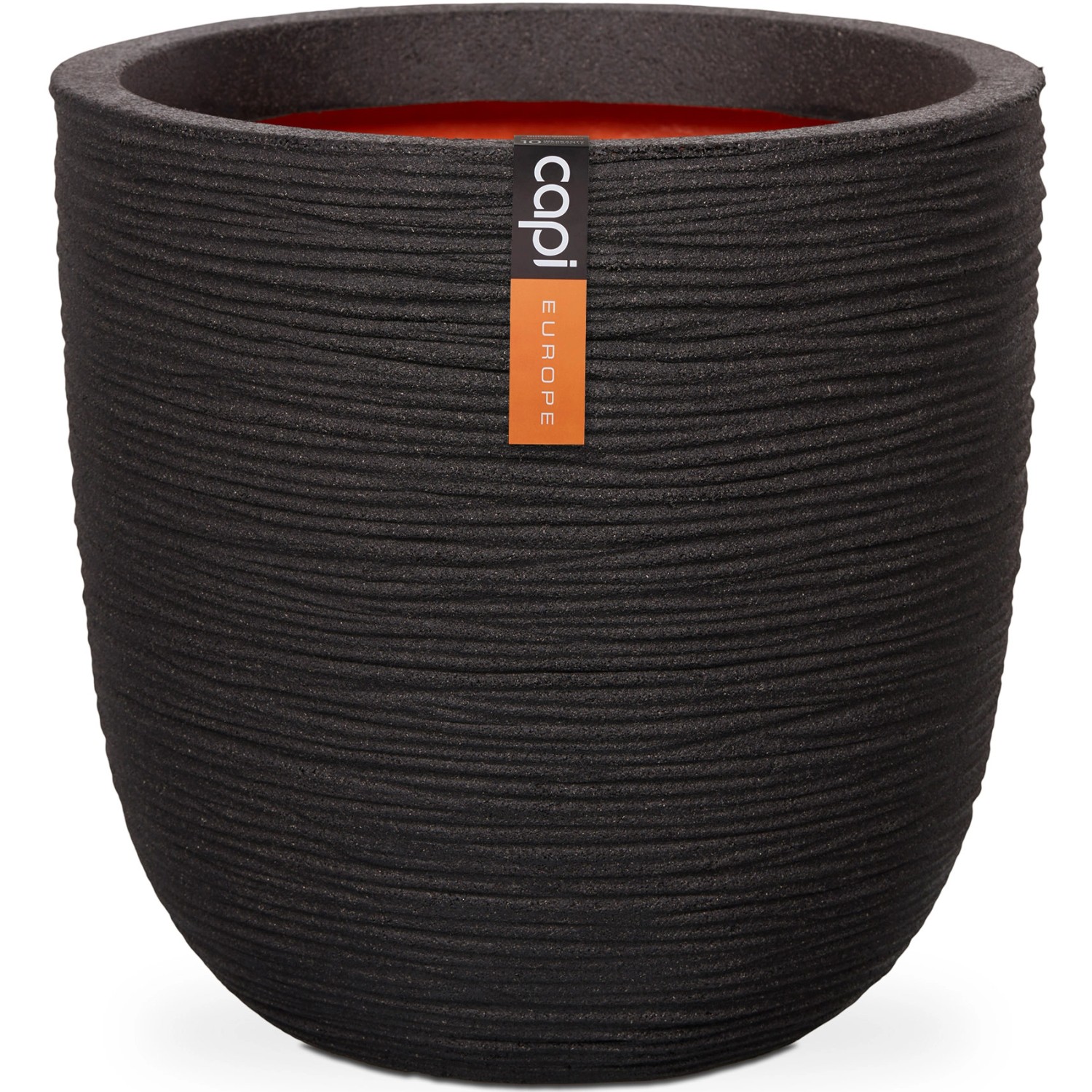 Capi Pflanztopf Nature Rib Kugel Riffel Ø 54 cm x 52 cm Schwarz