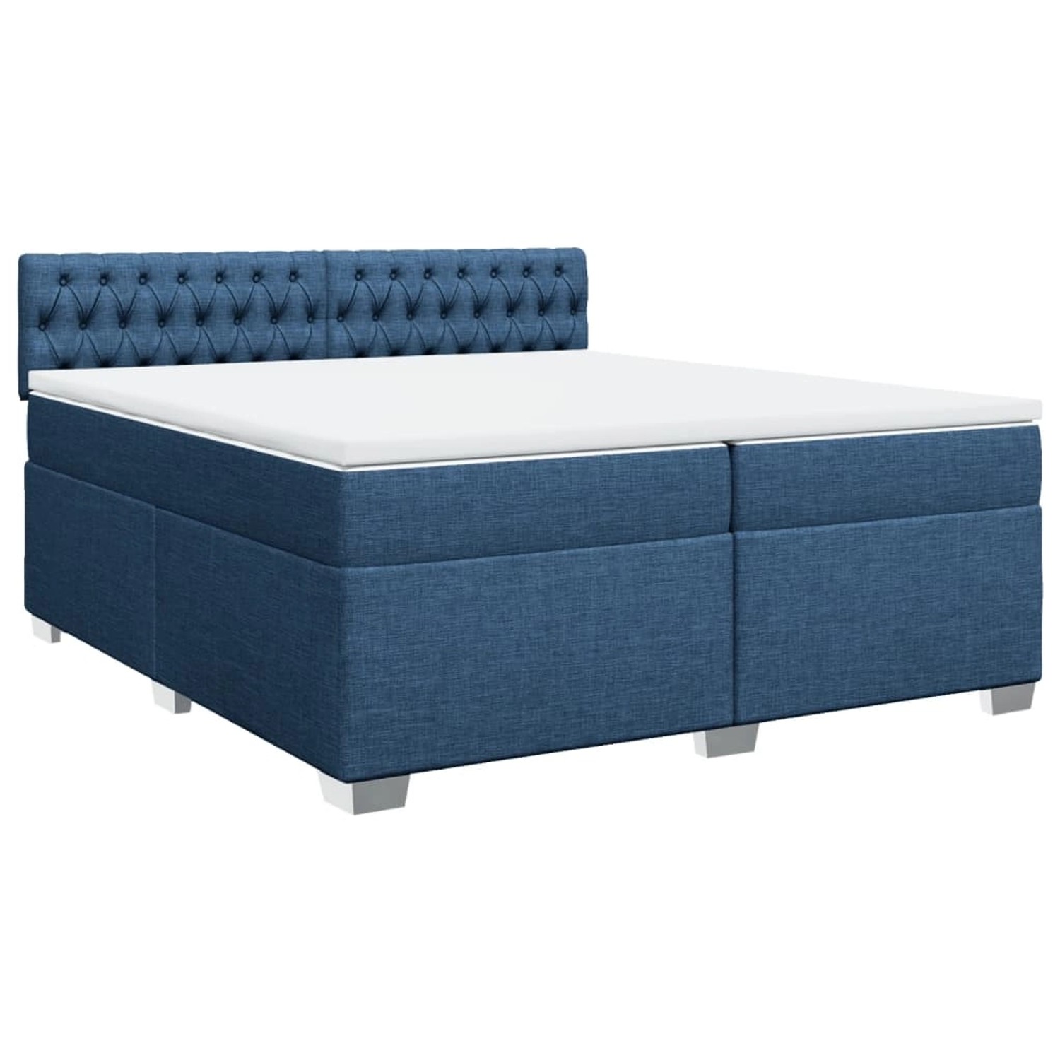 vidaXL Boxspringbett mit Matratze Blau 200x200 cm Stoff2098125