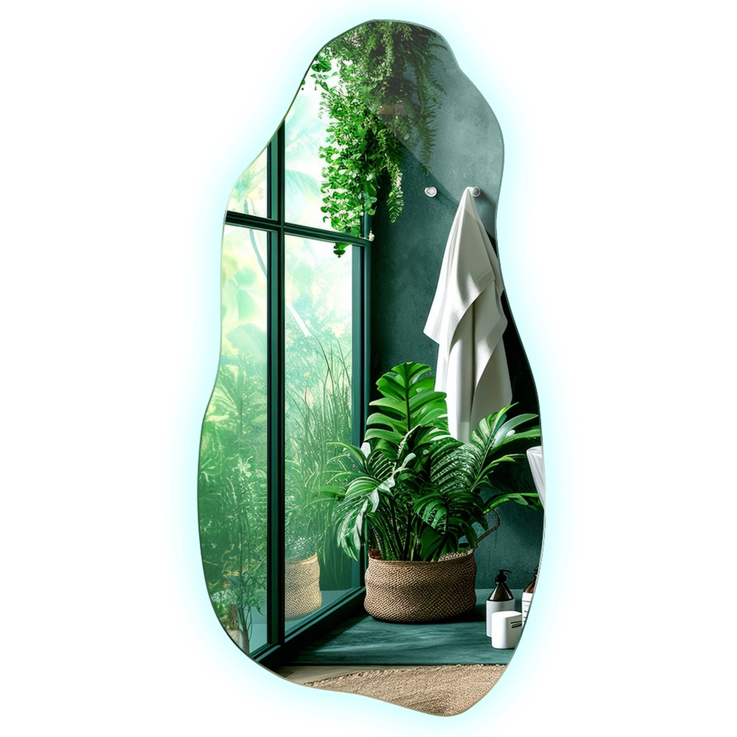 Tulup LED Spiegel Ausgefallene Spiegel Mit LED 40x80 cm Unregelmäßiger Spiegel Mit LED Kaltweiß 6500K