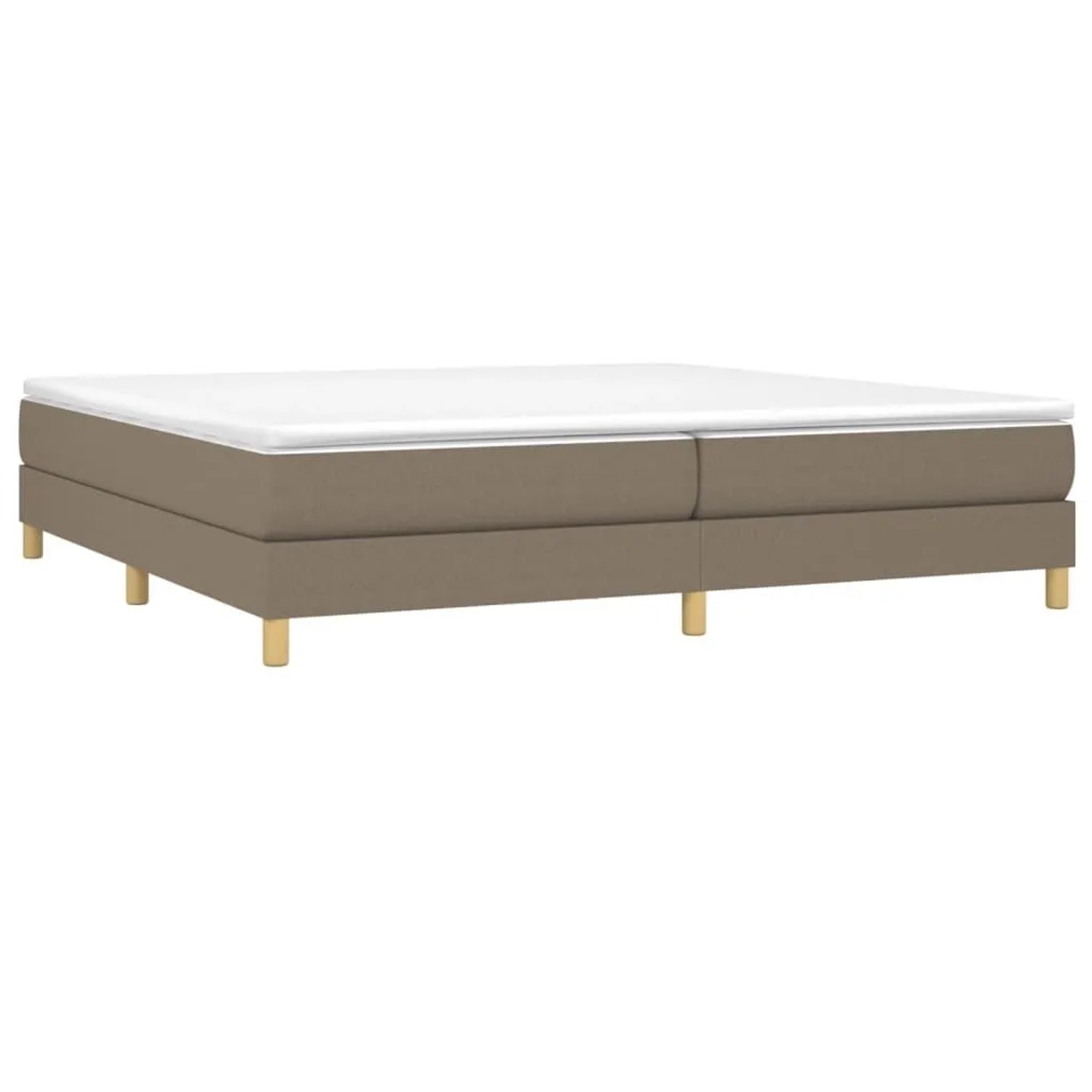 vidaXL Boxspringbett mit Matratze Taupe 200x200 cm Stoff 3144203