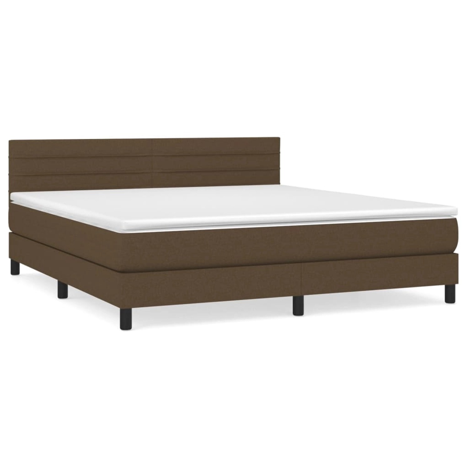 vidaXL Boxspringbett mit Matratze Dunkelbraun 180x200 cm Stoff1468098