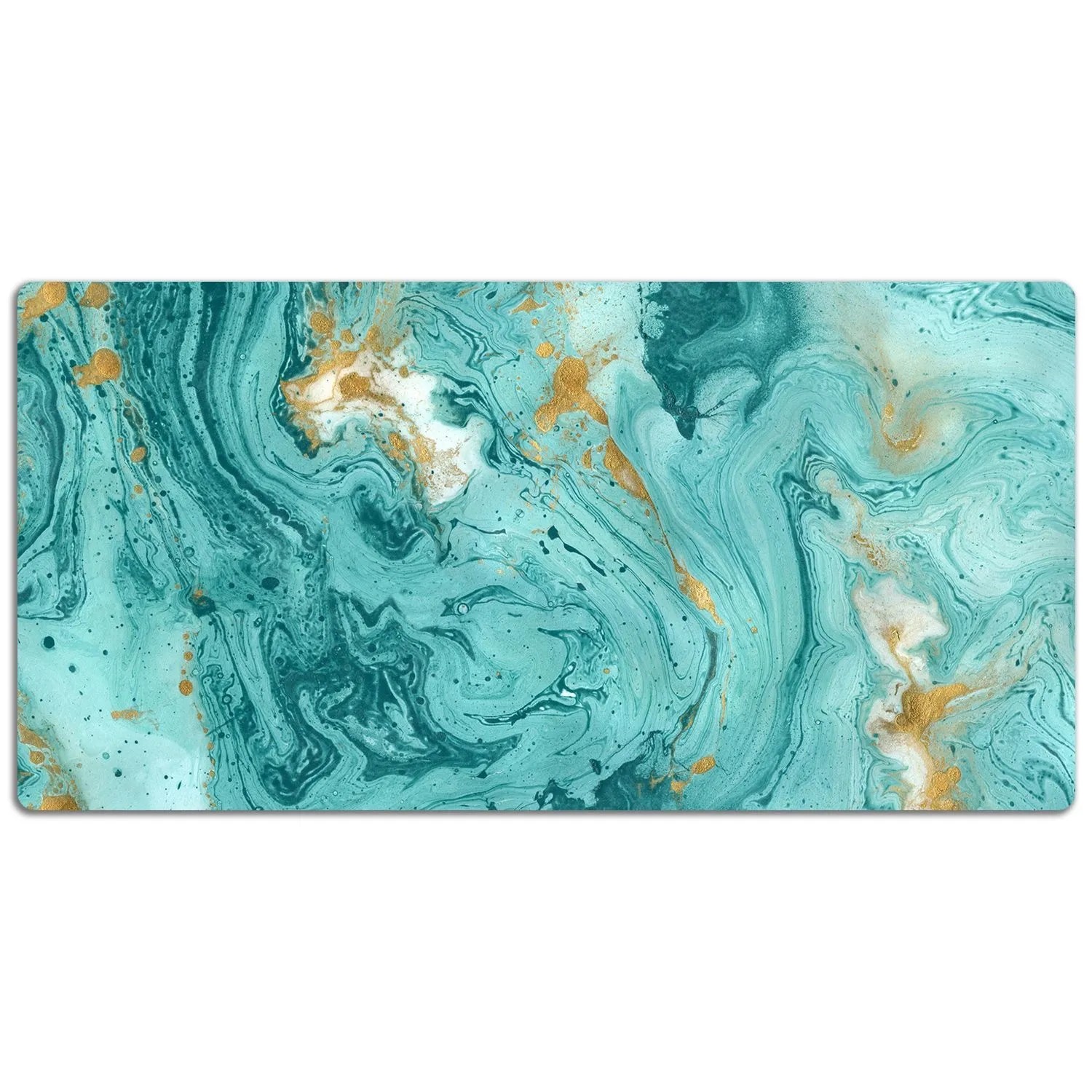 Tulup Schreibtischunterlage Türkisfarbener Marmor Schreibtisch Schutzmatte 100x50 cm Grün Schreibtisch Unterlagen Schreibtisch Unterlegmatte