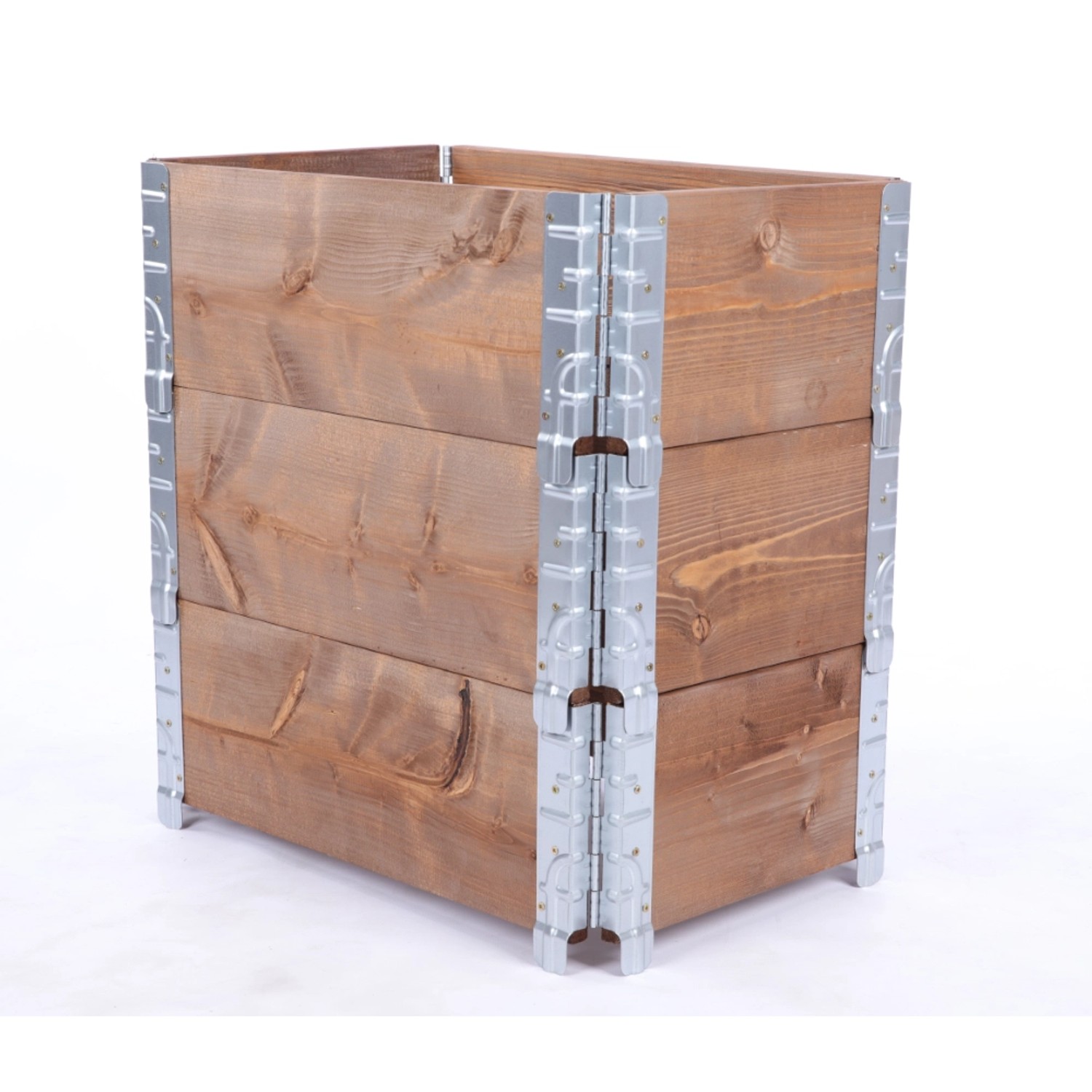 PROREGAL Hochbeetkisten GrowBox HxBxT 60x60x40cm 3 Ebenen Holz Braun