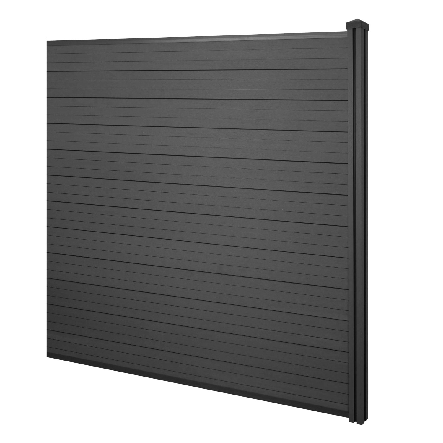 MCW WPC-Sichtschutz Savoie Windschutz Zaun WPC-Pfosten - Erweiterungselement 1,88m Anthrazit