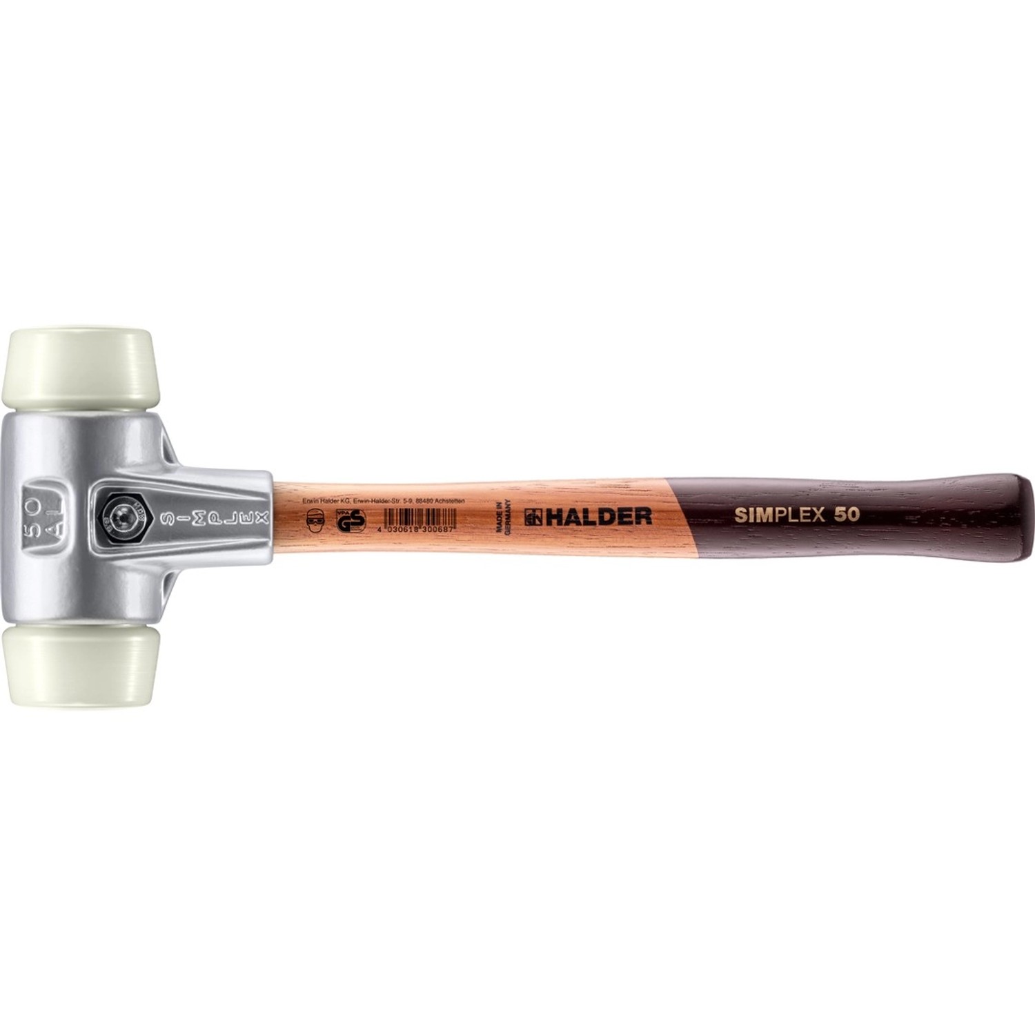 Halder Simplex Schonhammer Ø 50 mm Nylon mit Aluminiumgehäuse