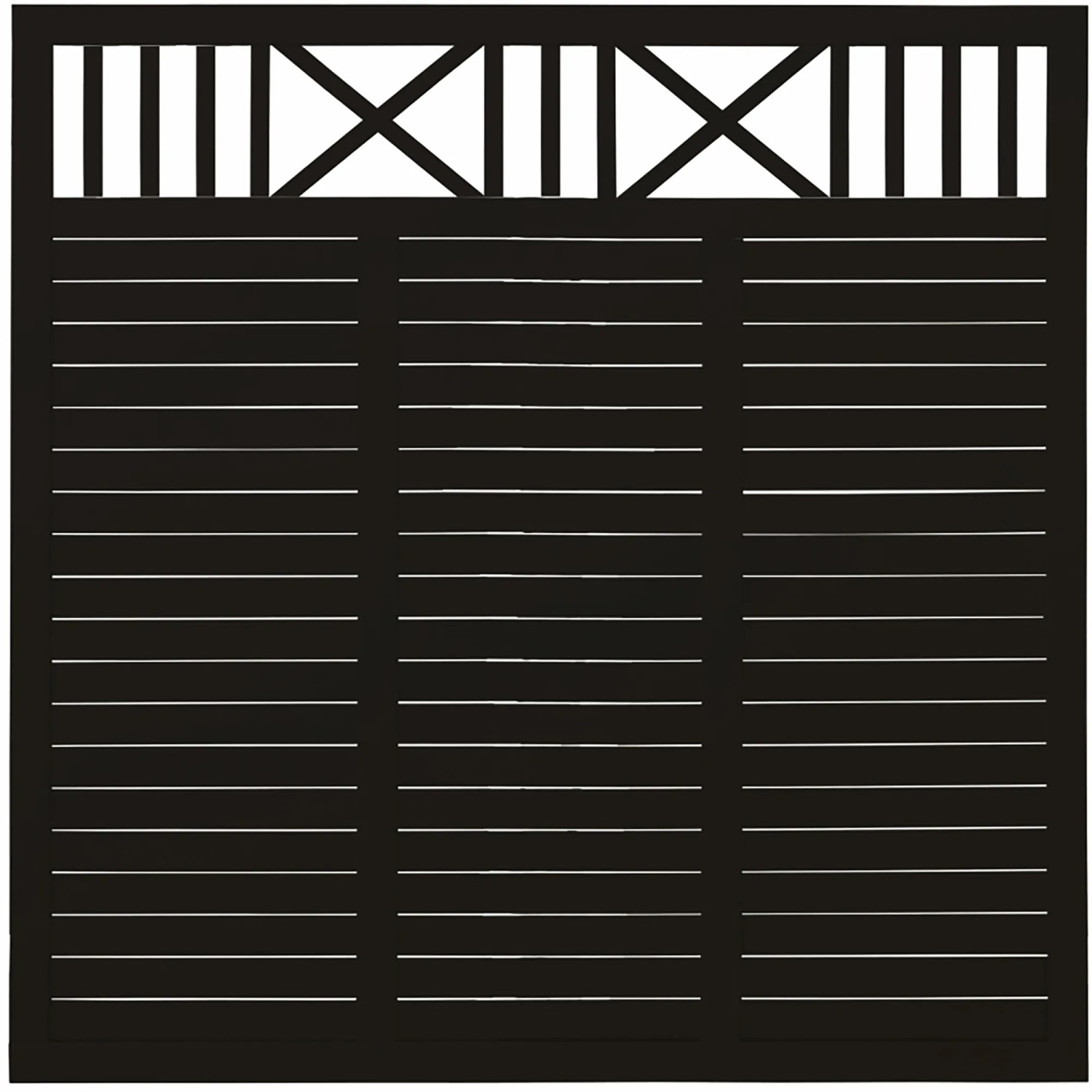 Plus Holz Sichtschutzzaun Nostalgi Nadelholz Schwarz 180 cm x 180 cm