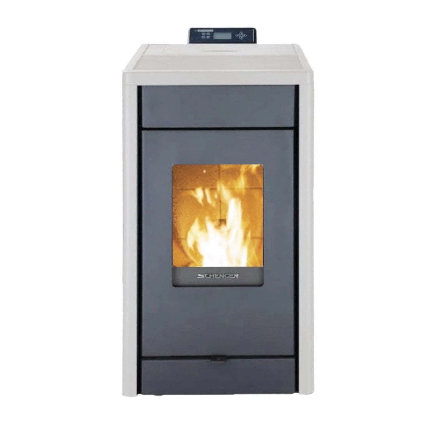 SCHENGER Pelletofen HP07 Weiß 8kW A++ Vollautomatisch WIFI+ECO+TIMER