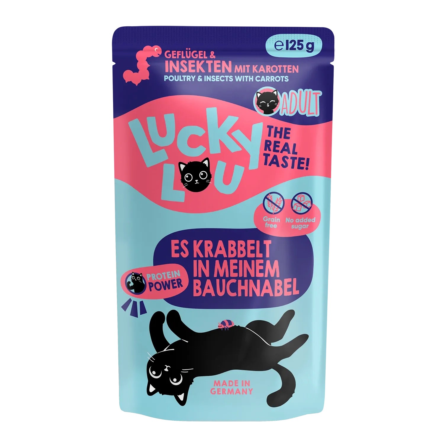 Lucky Lou Katzen-Nassfutter Lifestage Adult Geflügel & Insekten 125 g