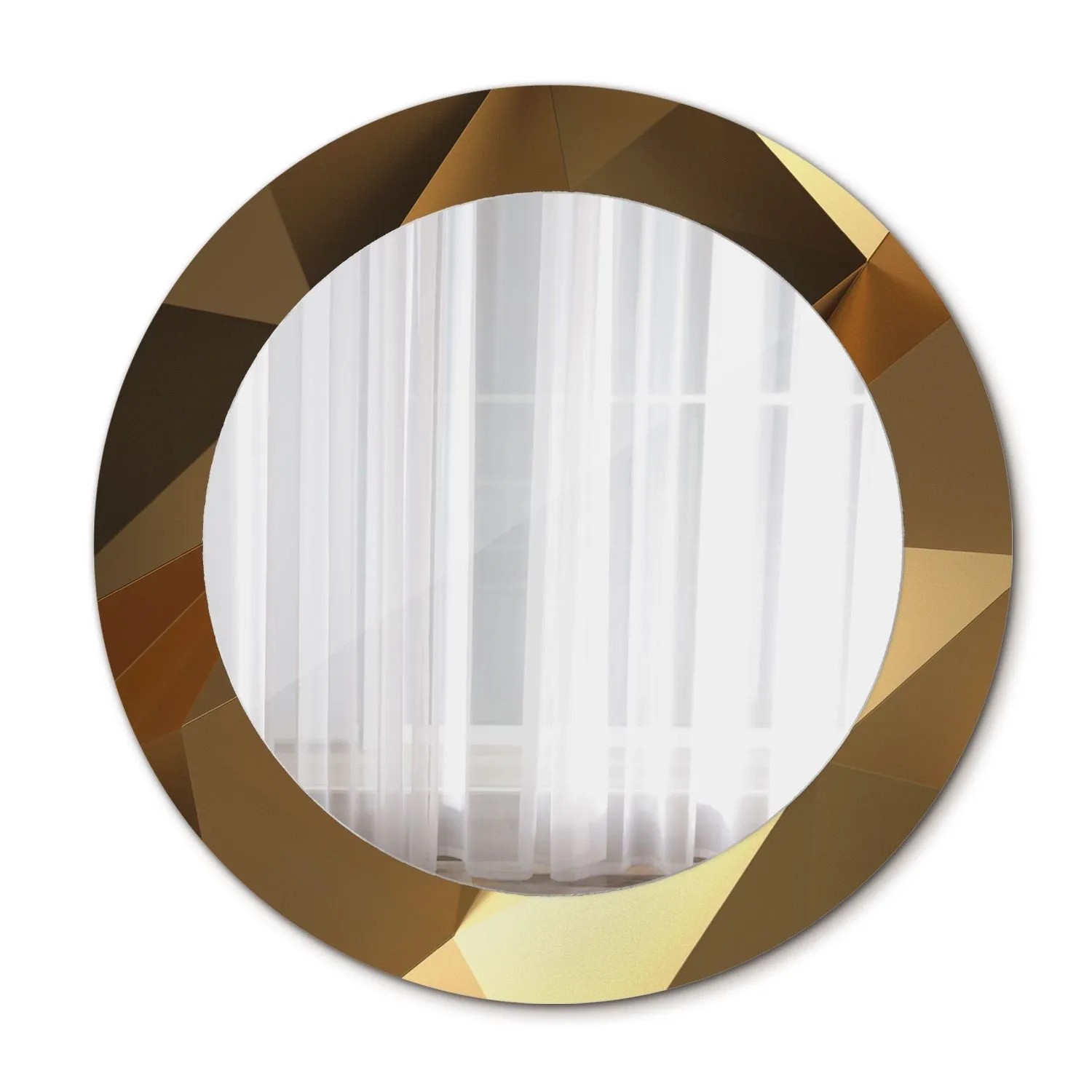 Tulup Spiegel mit Motivdruck Geometrisches Muster 60x60 cm Runder Spiegel Aufdruck Spiegel Ornament Spiegel Ornamente