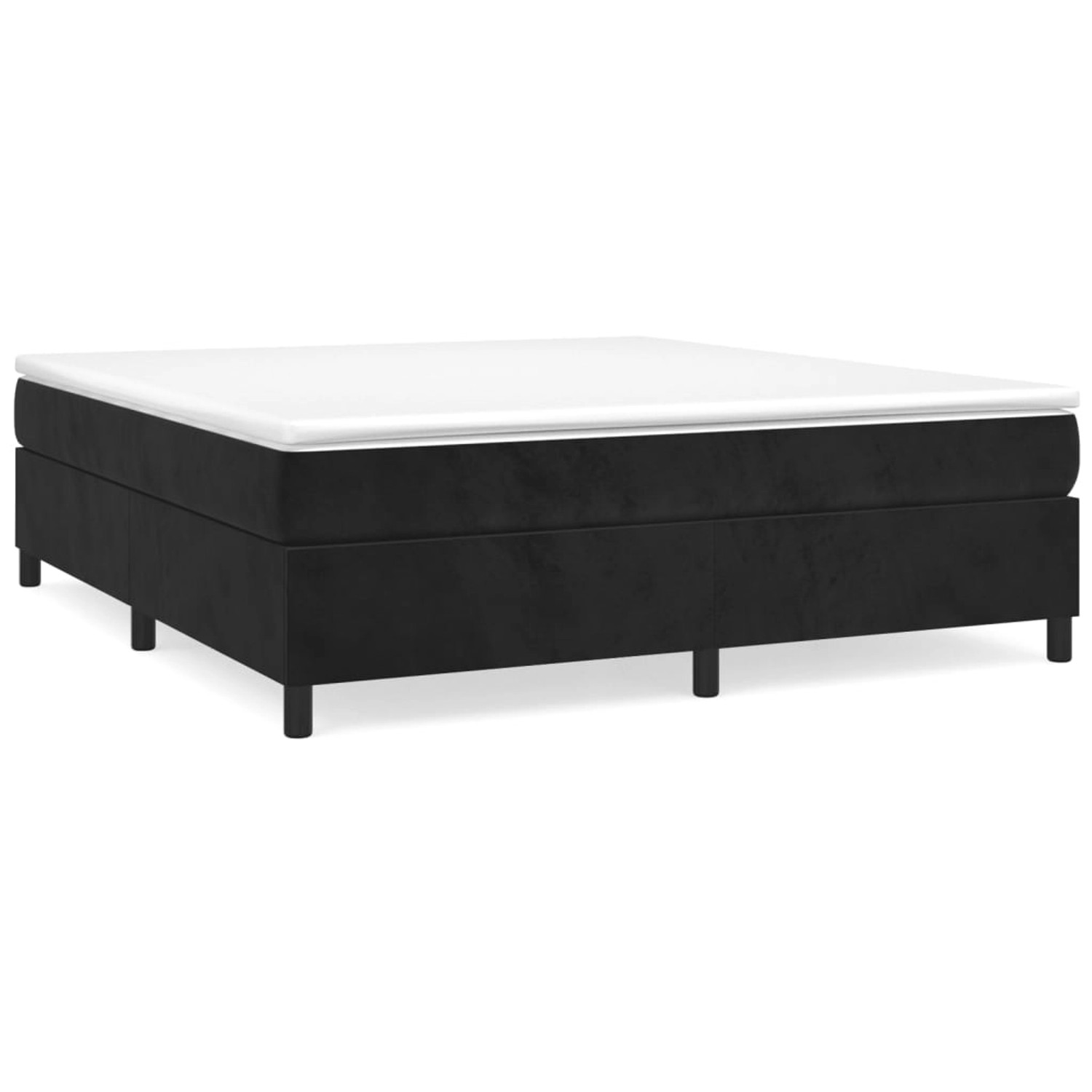 vidaXL Boxspringbett mit Matratze Schwarz 200x200 cm Samt1400160