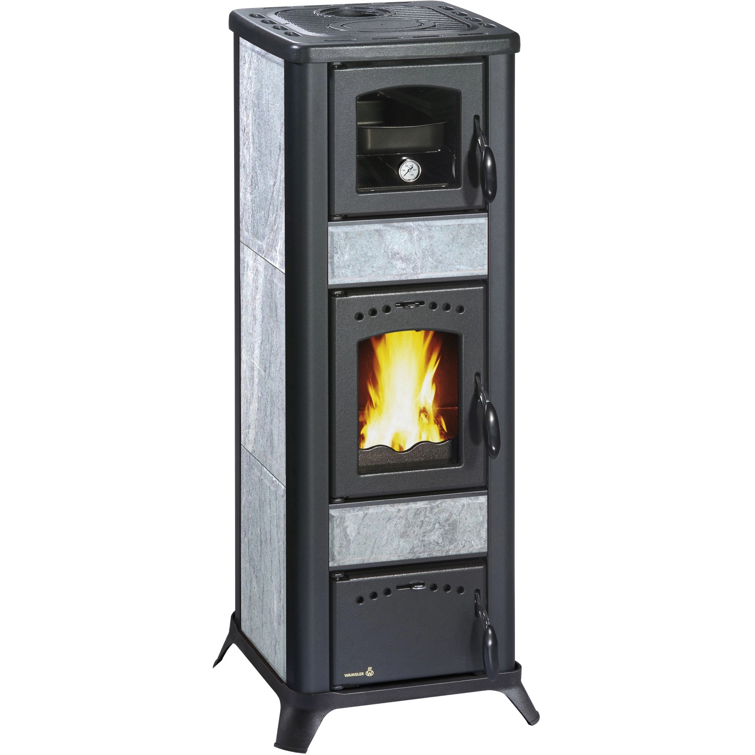 Wamsler Küchenofen Naturstein Schwarz 7,5 kW