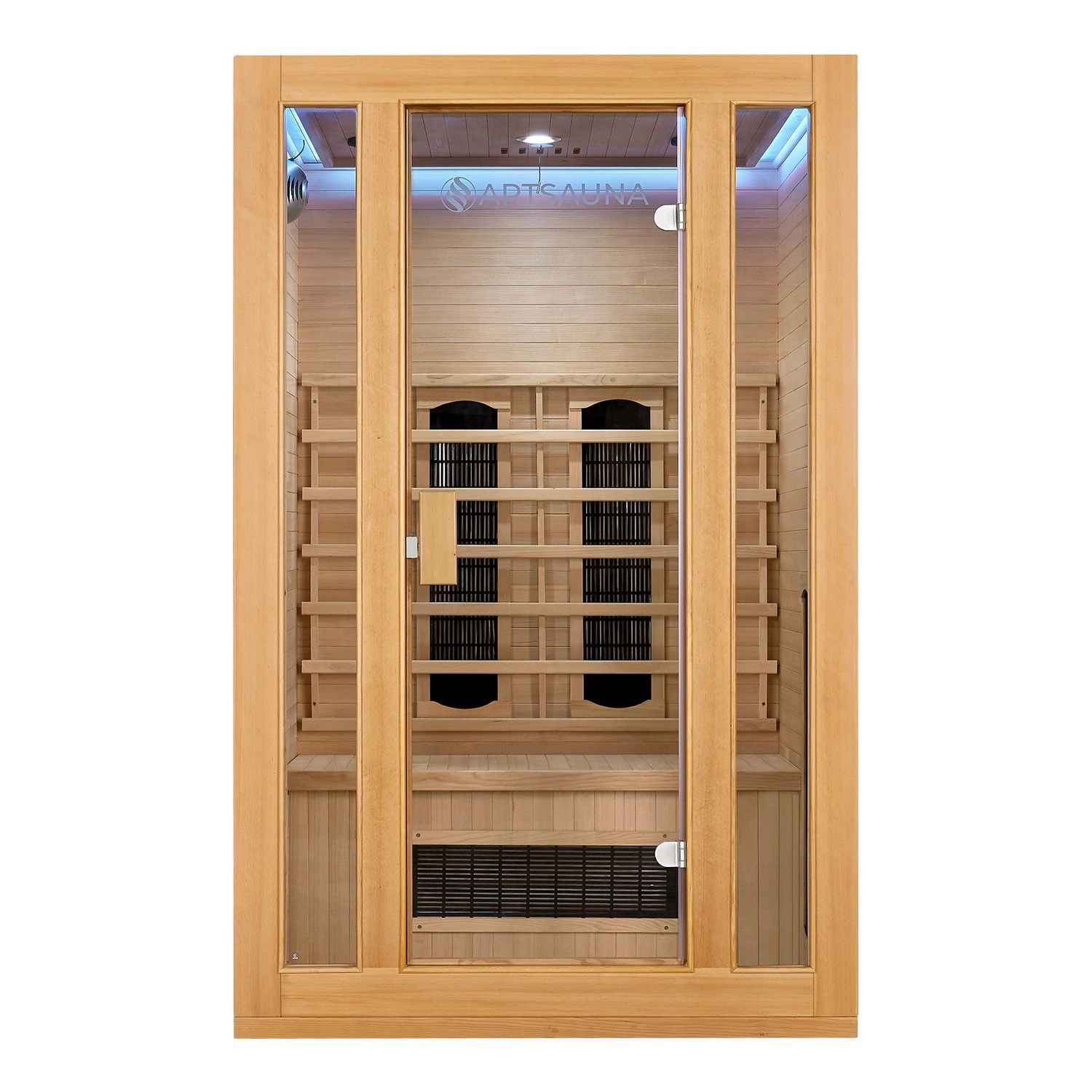 Artsauna Infrarotkabine Wärmekabine Nyborg S120K mit Keramik Flächenstrahler und Hemlockholz