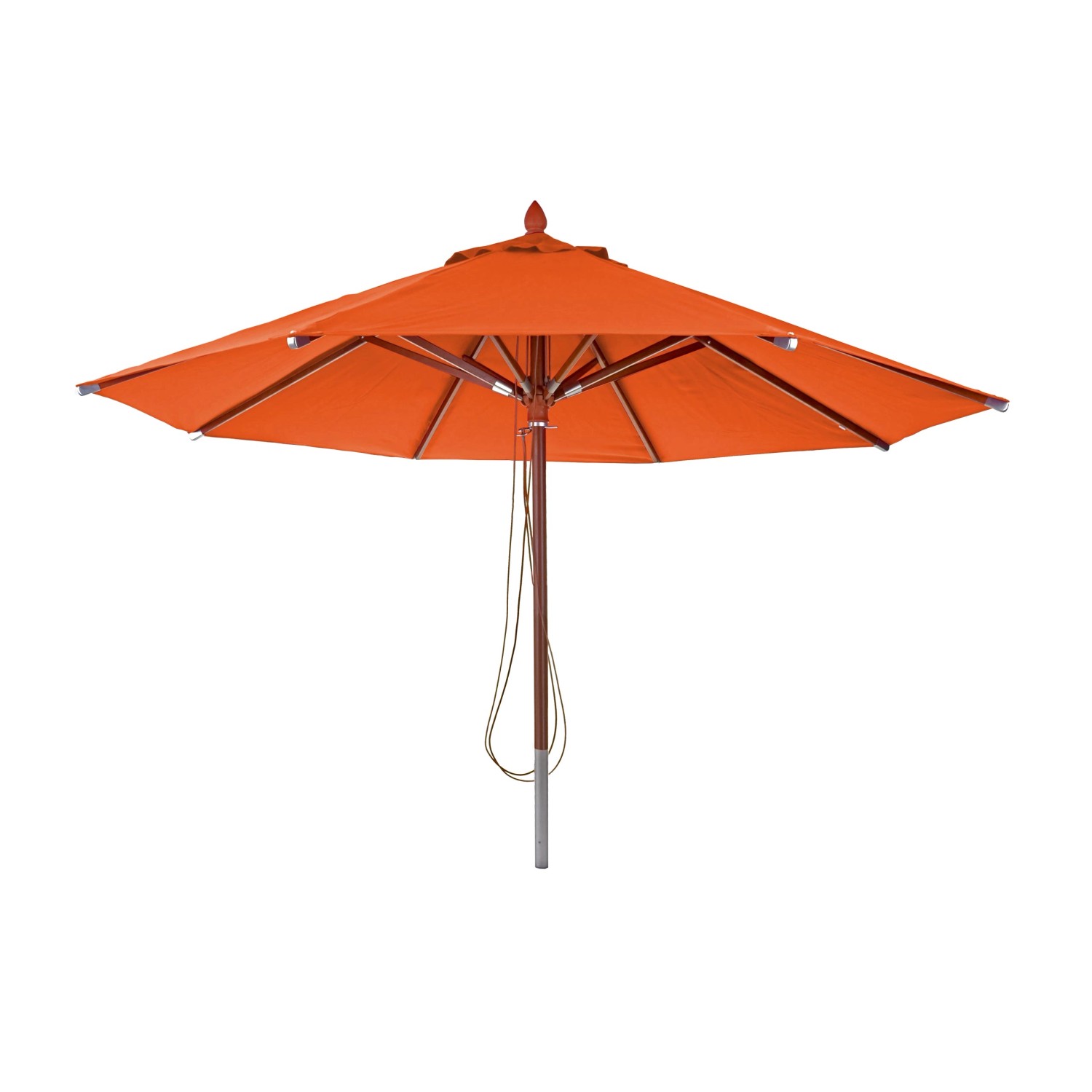 MCW Gastronomie Holz-Sonnenschirm C57 Rund Ø4m Terracotta