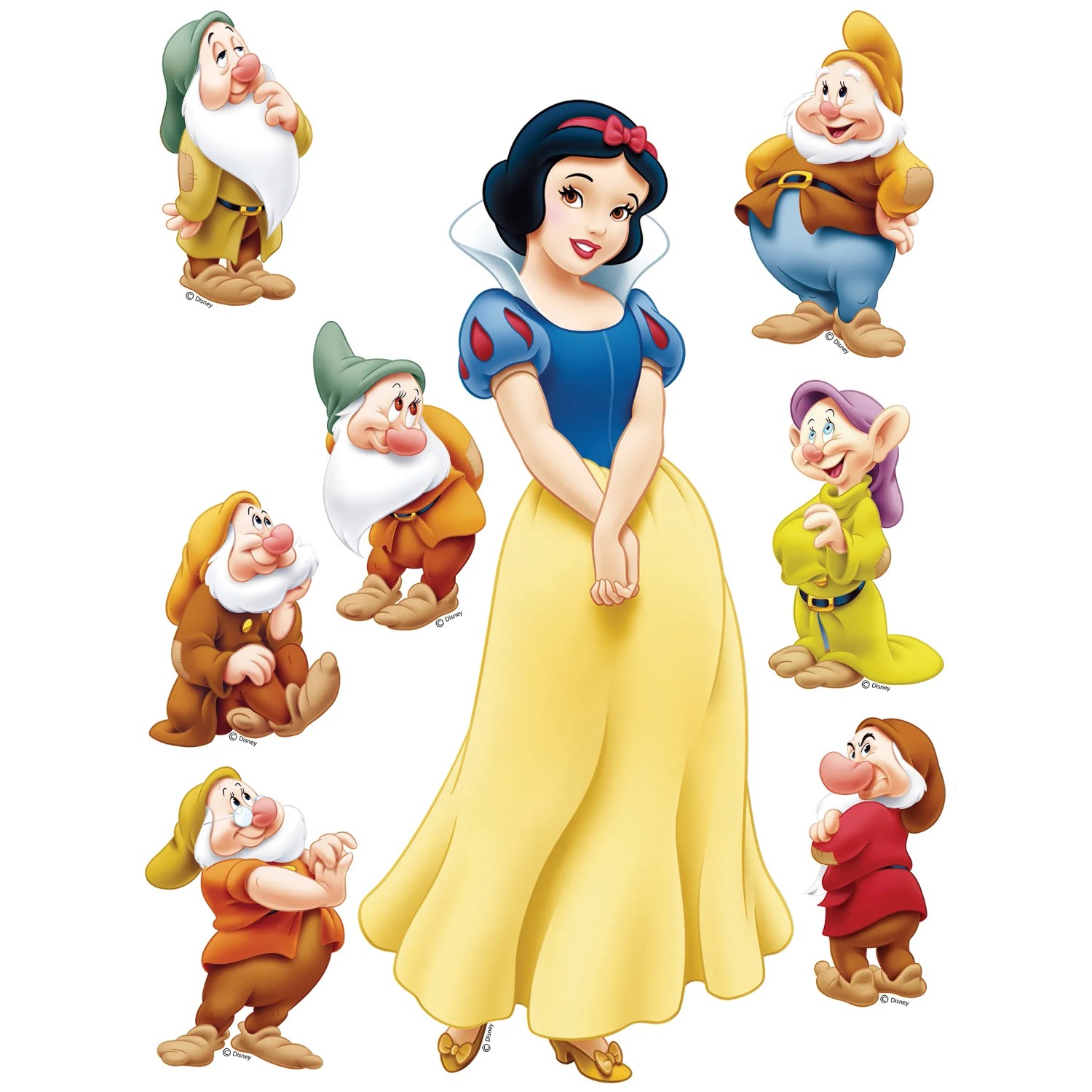 Disney Wandtattoo Schneewittchen Gelb Blau und Beige 65 x 85 cm 600195