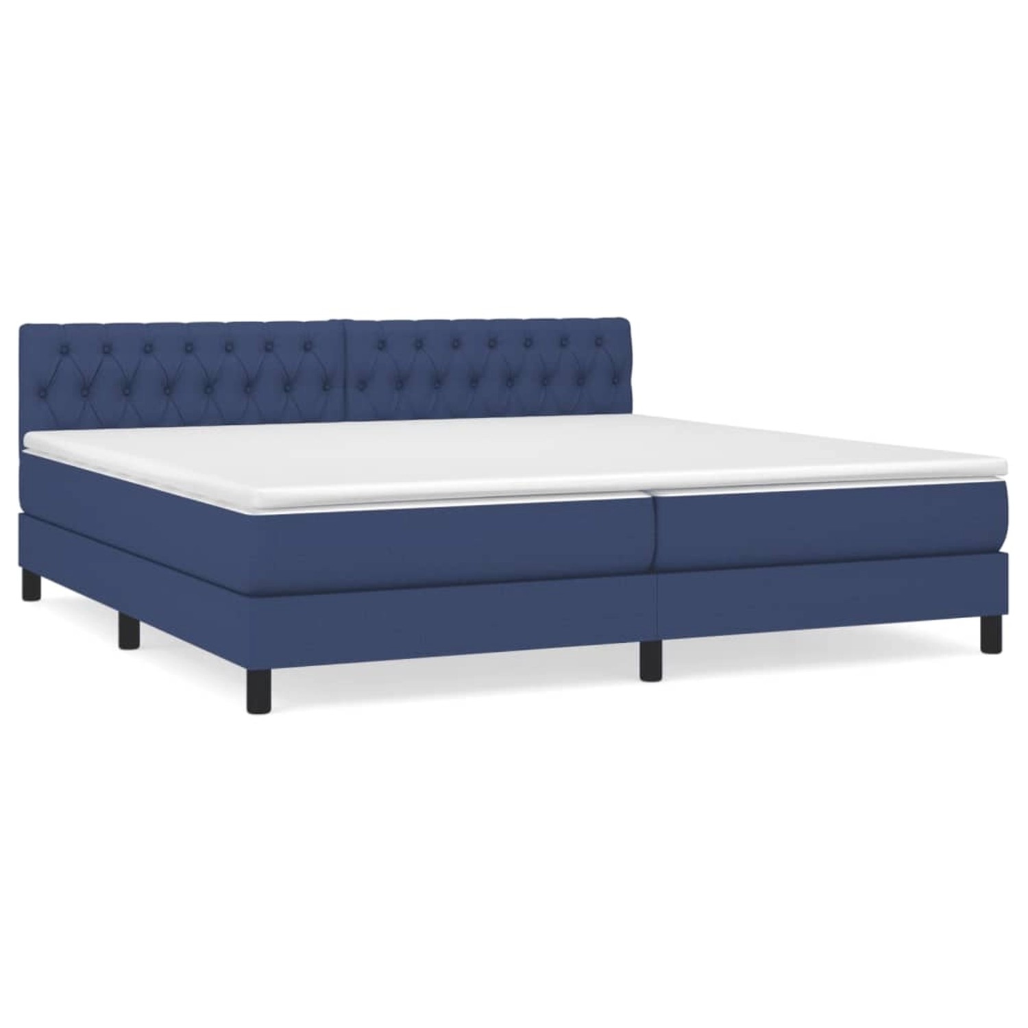 vidaXL Boxspringbett mit Matratze Blau 200x200 cm Stoff1389585