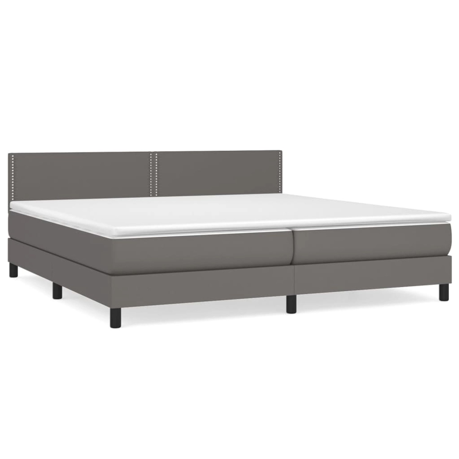 vidaXL Boxspringbett mit Matratze Grau 200x200 cm Kunstleder1389791