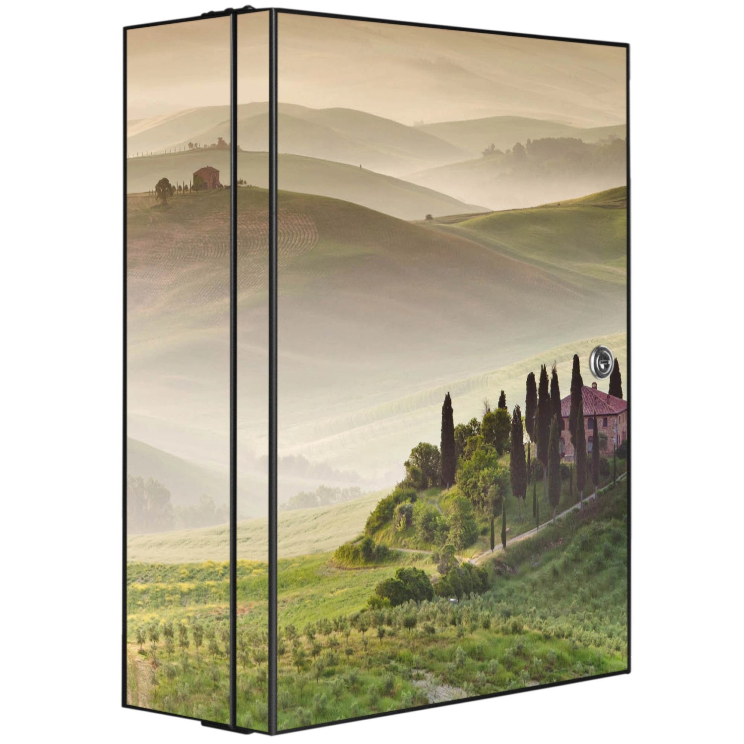 Banjado XXL Medizinschrank Abschliessbar 35x46x15cm Arzneischrank Anthrazit Aus Metall Mit Motiv Motiv Toscana