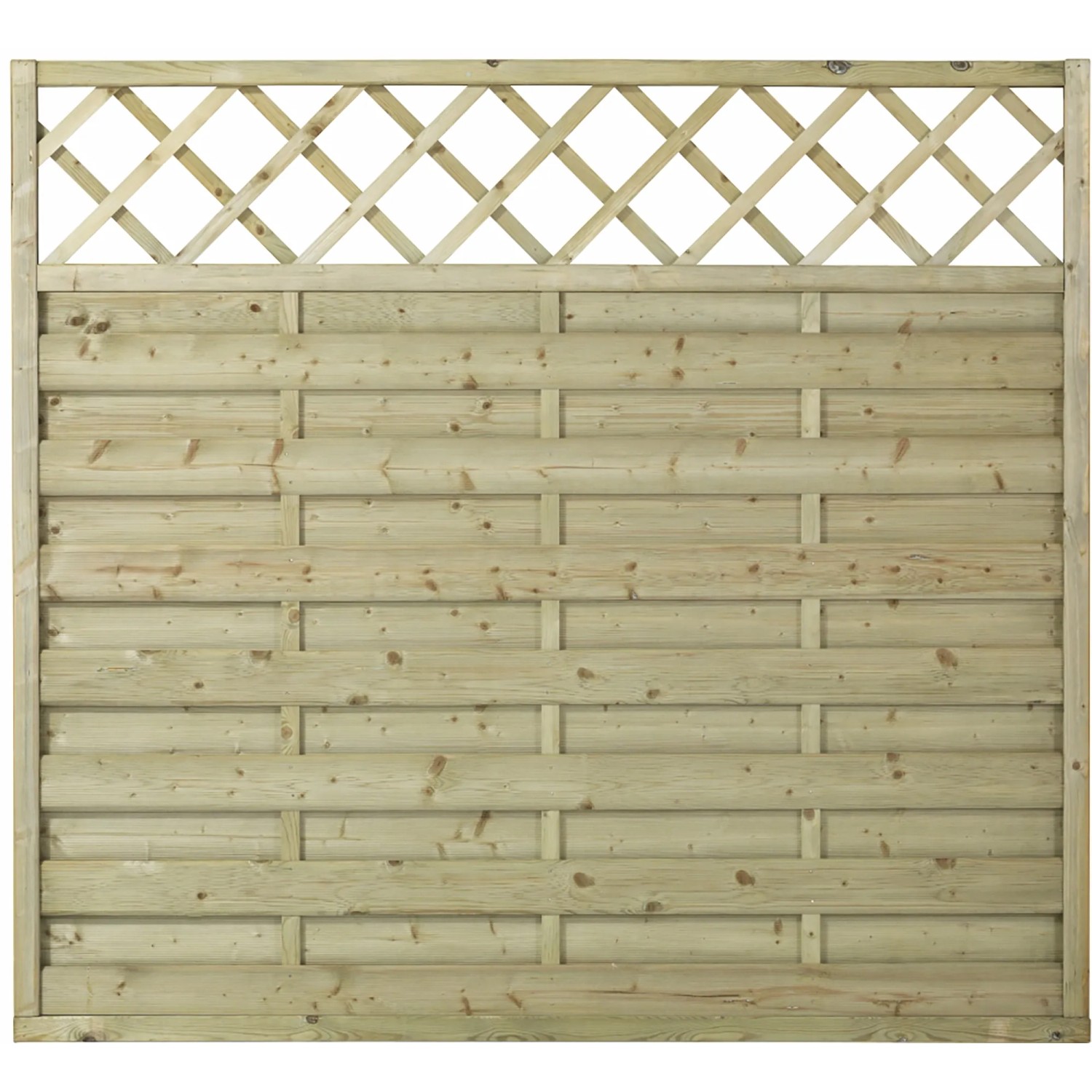 Plus Holz Sichtschutzzaun Bergen m. Gitter Holz druckimprägniert 180 x 165 cm