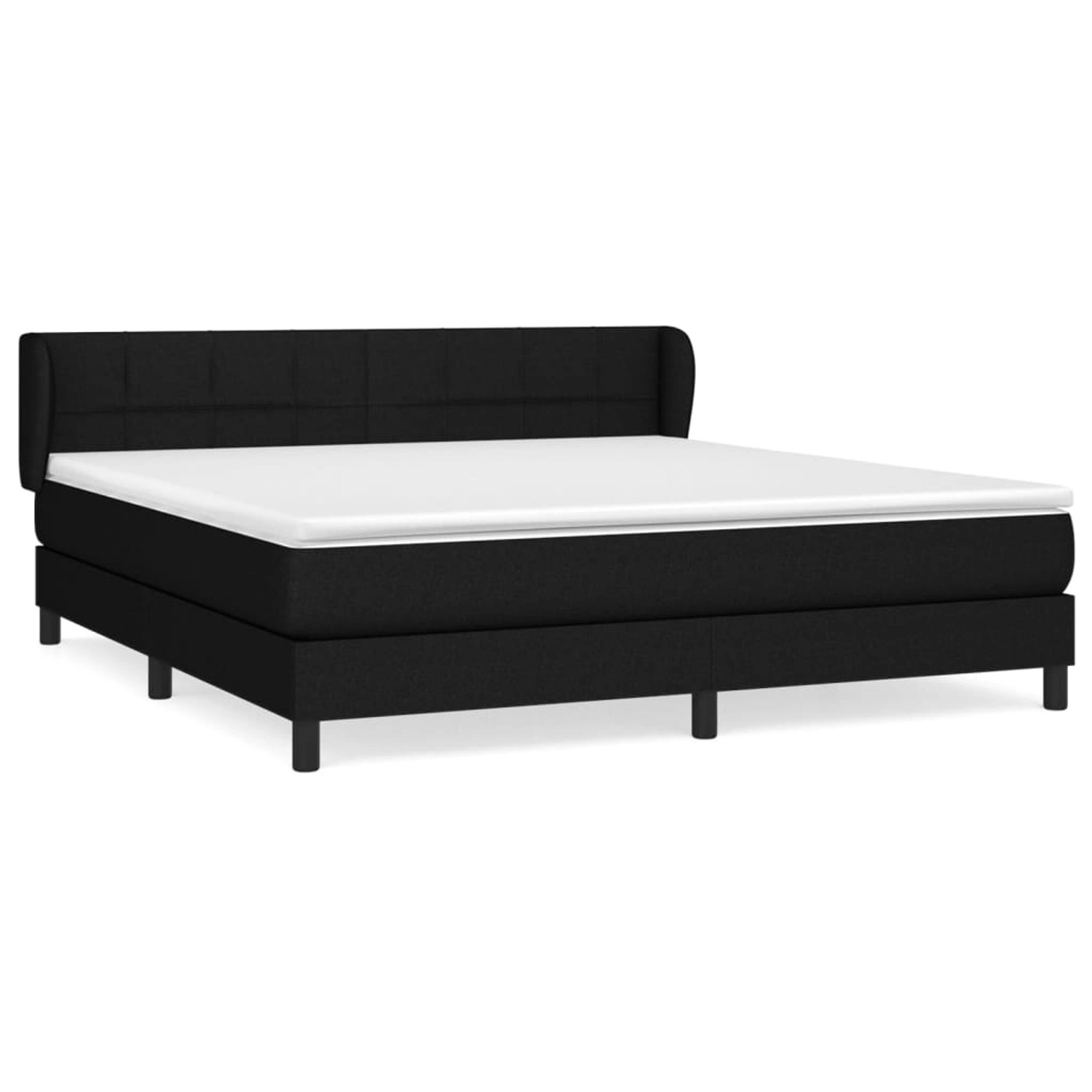 vidaXL Boxspringbett mit Matratze Schwarz 180x200 cm Stoff1469223