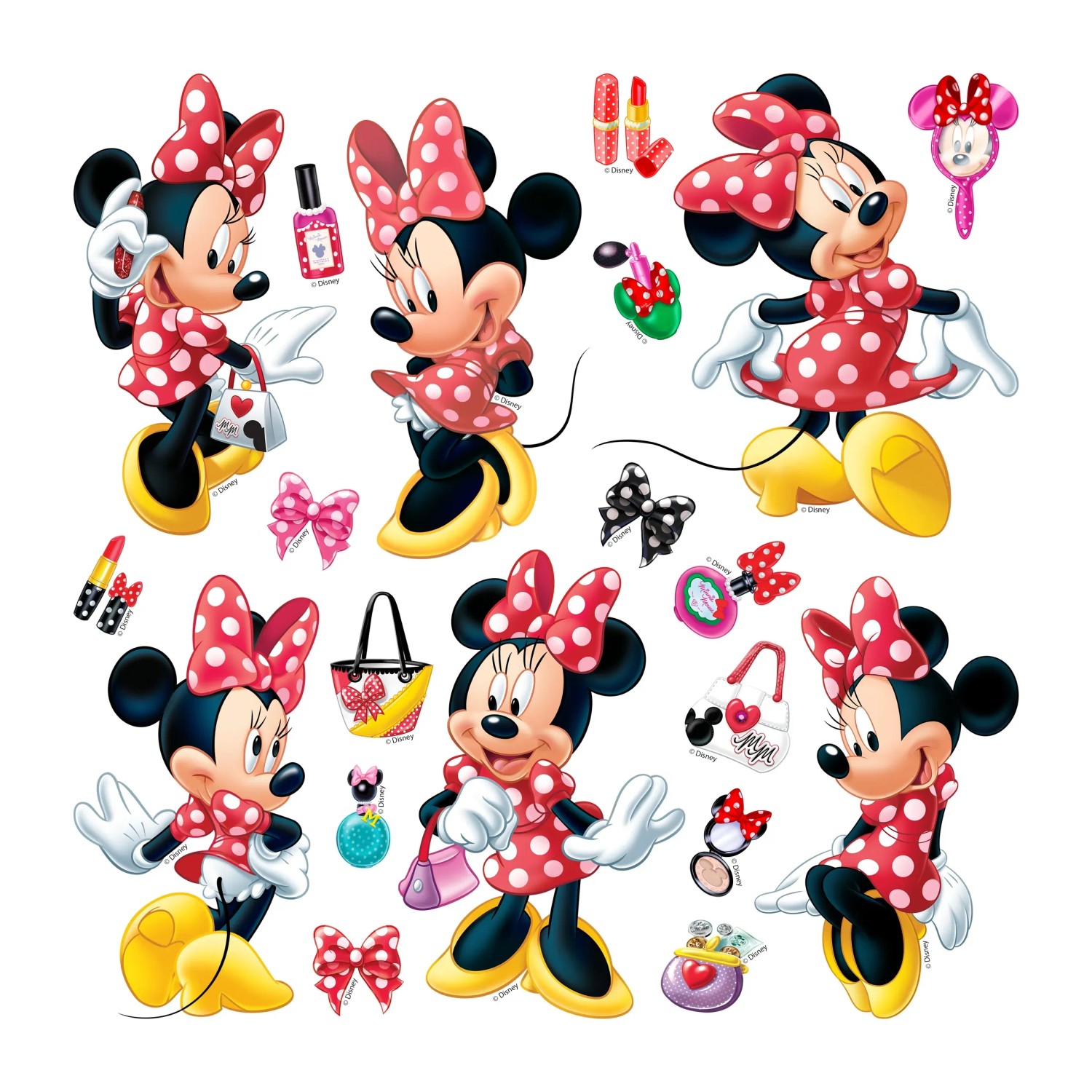 Disney Wandtattoo Minnie Maus Rot und Gelb 30 x 30 cm 600238