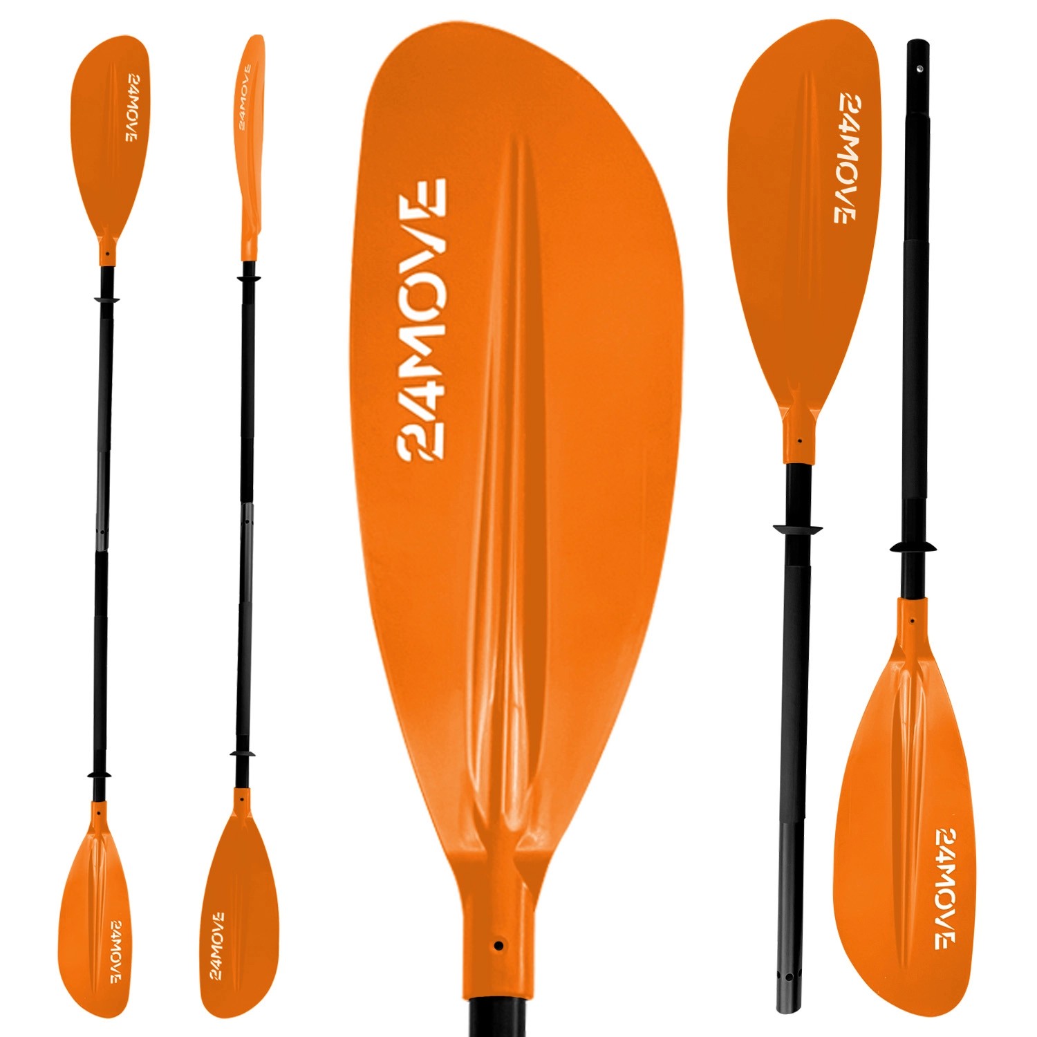 24MOVE Doppelpaddel Aluminium Paddel Stand-Up Paddling Kajak 220CM Verstellbar Koralle