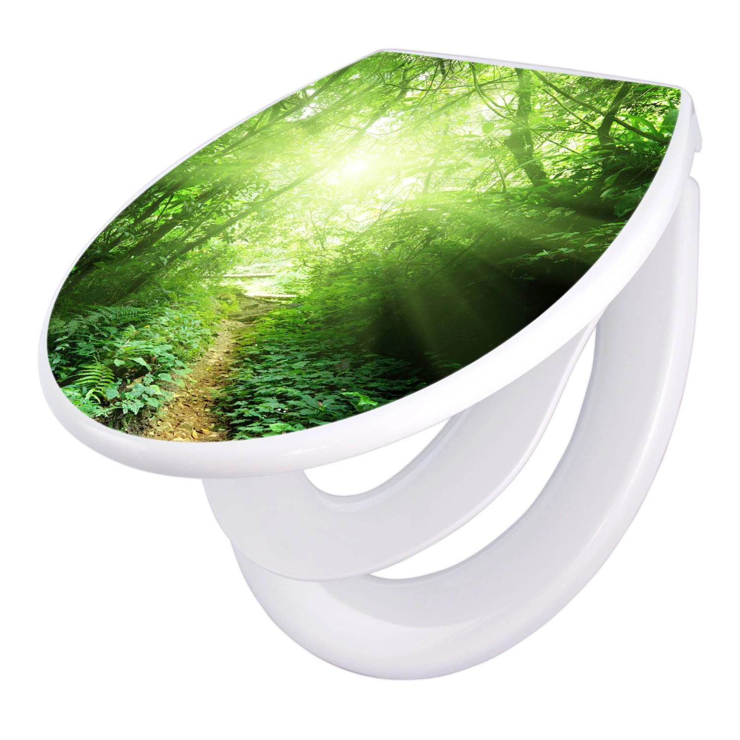 Banjado Familien WC Sitz Mit Absenkautomatik Universeller Klodeckel Mit Kindersitz Hochwertiges Polypropylen Mit Motiv Dschungel Malaysia