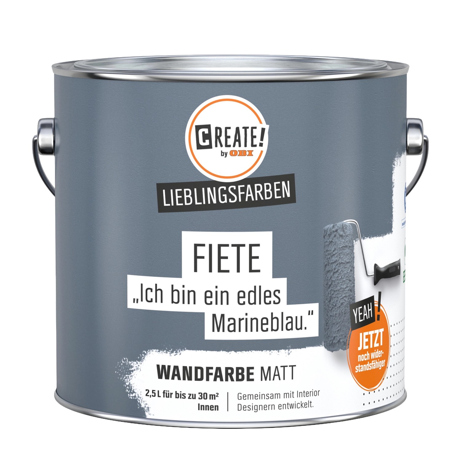 CREATE! by OBI Wandfarbe Lieblingsfarbe Fiete Marineblau Matt 2,5 l