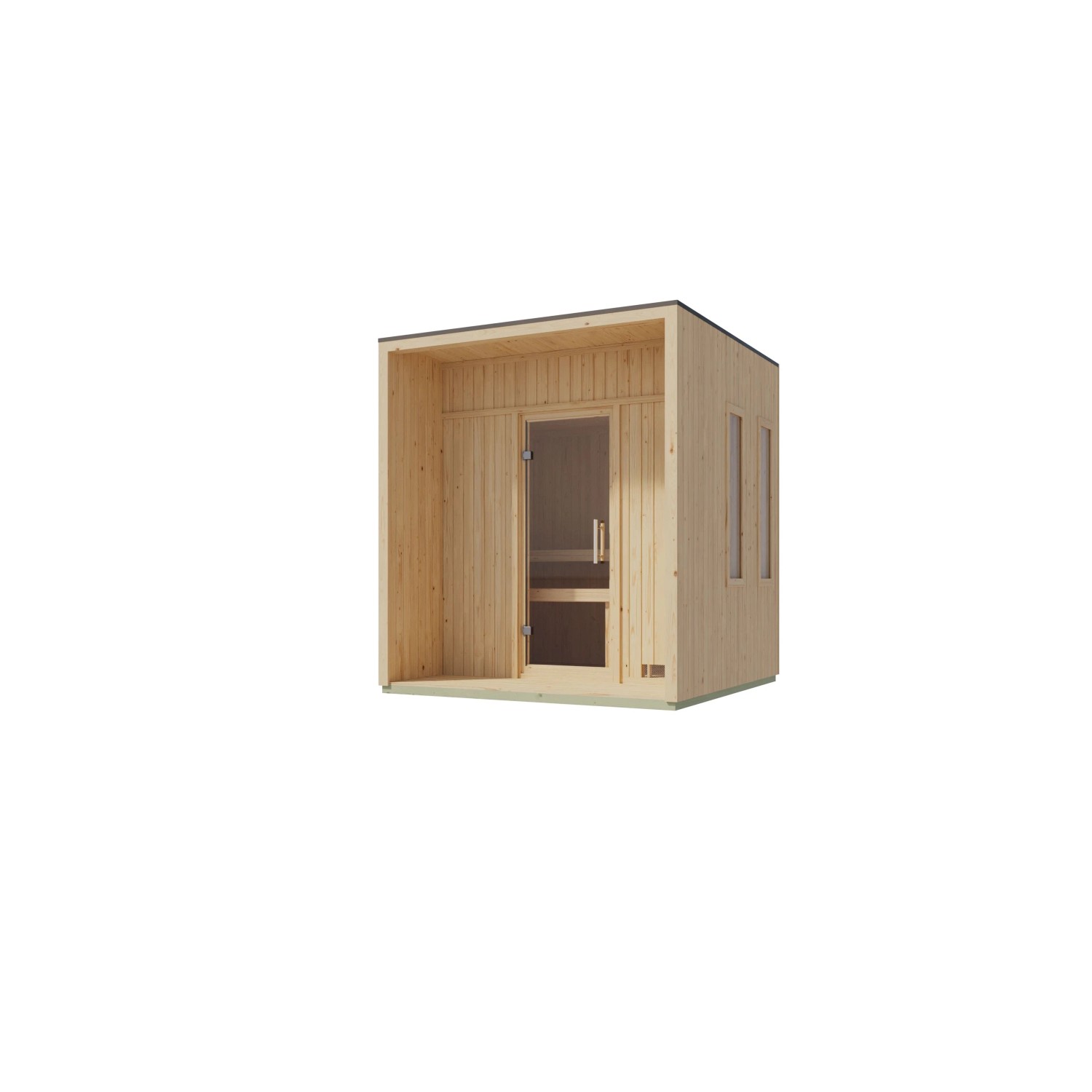 Chillroi Saunahaus Nadira Schwarz Inklusive Saunaofen 9kW Integriert Steuerung