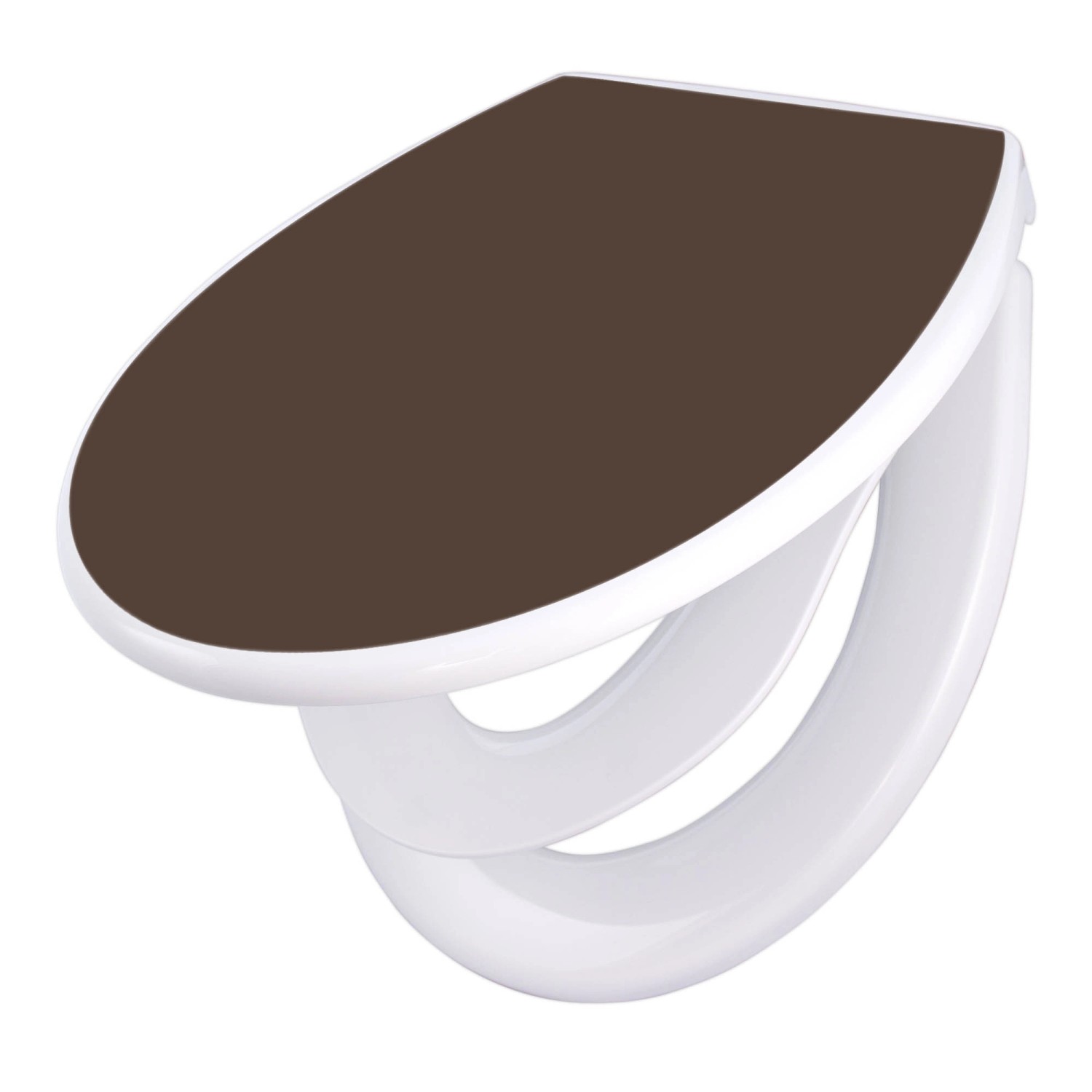 Banjado Familien WC Sitz Mit Absenkautomatik Universeller Klodeckel Mit Kindersitz Hochwertiges Polypropylen Mit Motiv Schokobraun