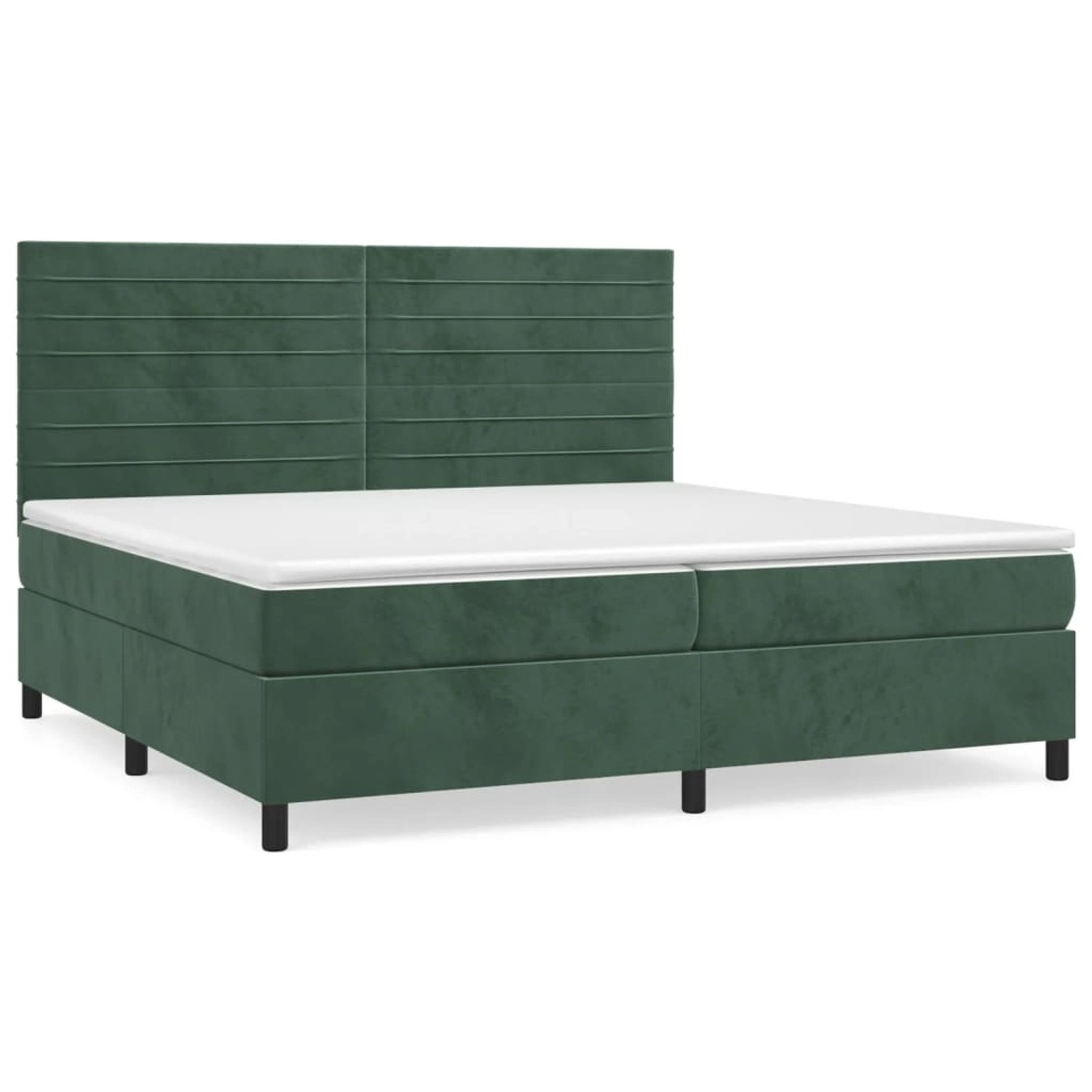 vidaXL Boxspringbett mit Matratze Dunkelgrün 200x200 cm Samt1350009