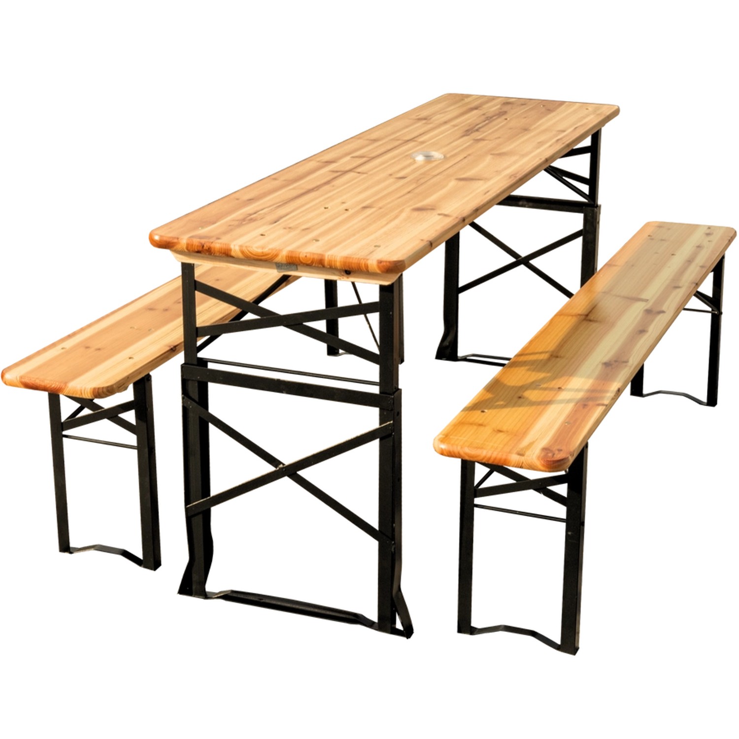 holz4home Bierzeltgarnitur Mehrteilig & Klappbar Inklusive Wandhalterung Höhenverstellbar